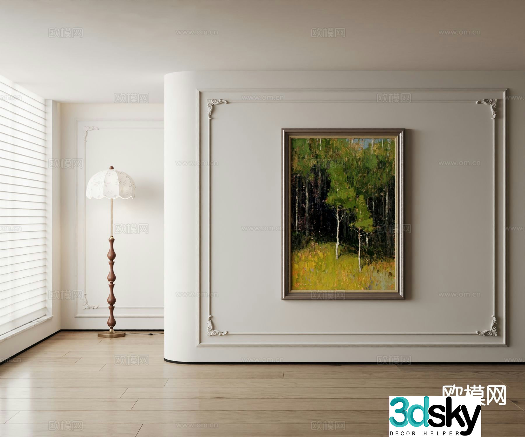 American decorative painting landscape oil painting 3d model