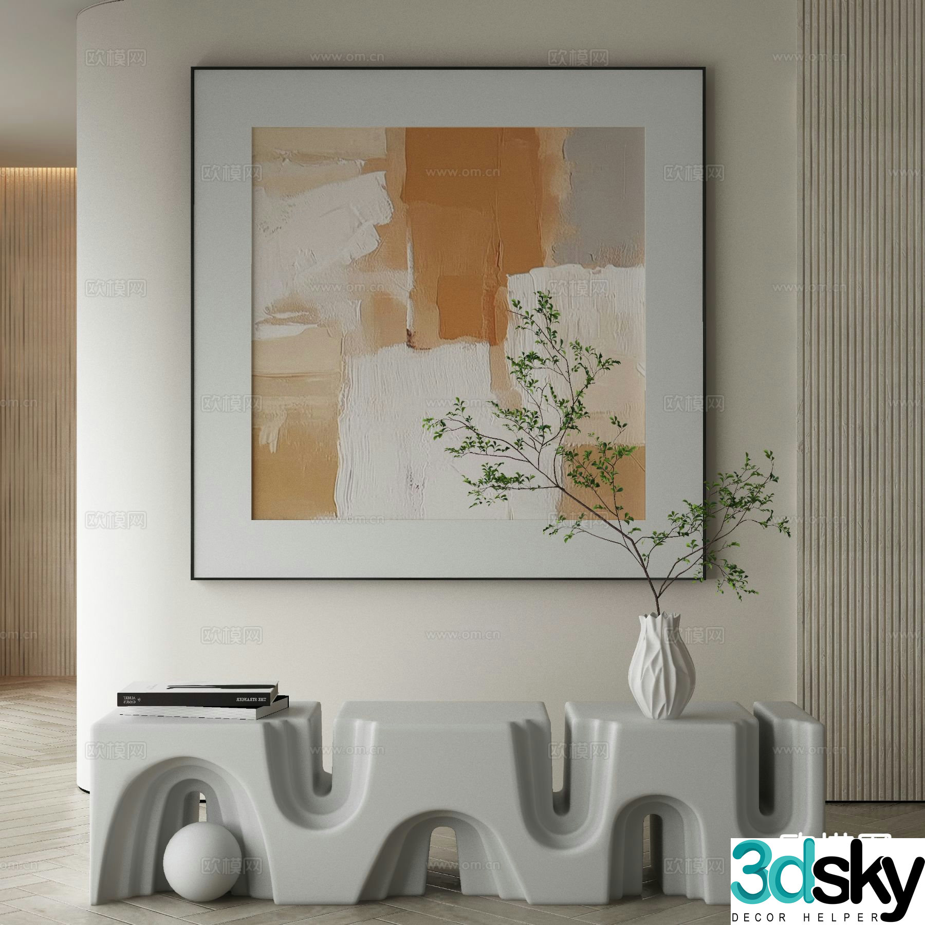 Modern decorative painting abstract painting 3d model