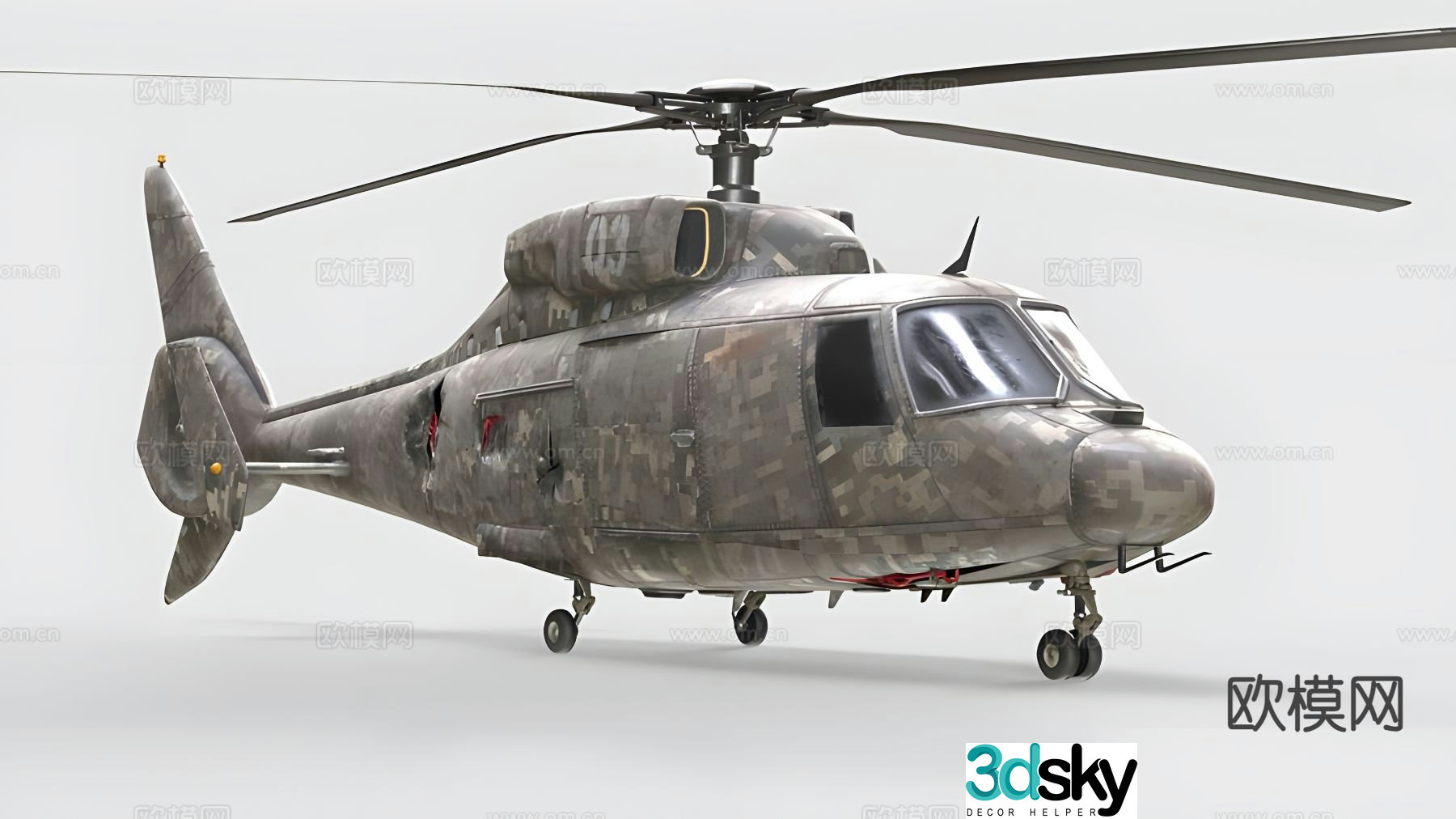 Military helicopter 3d model