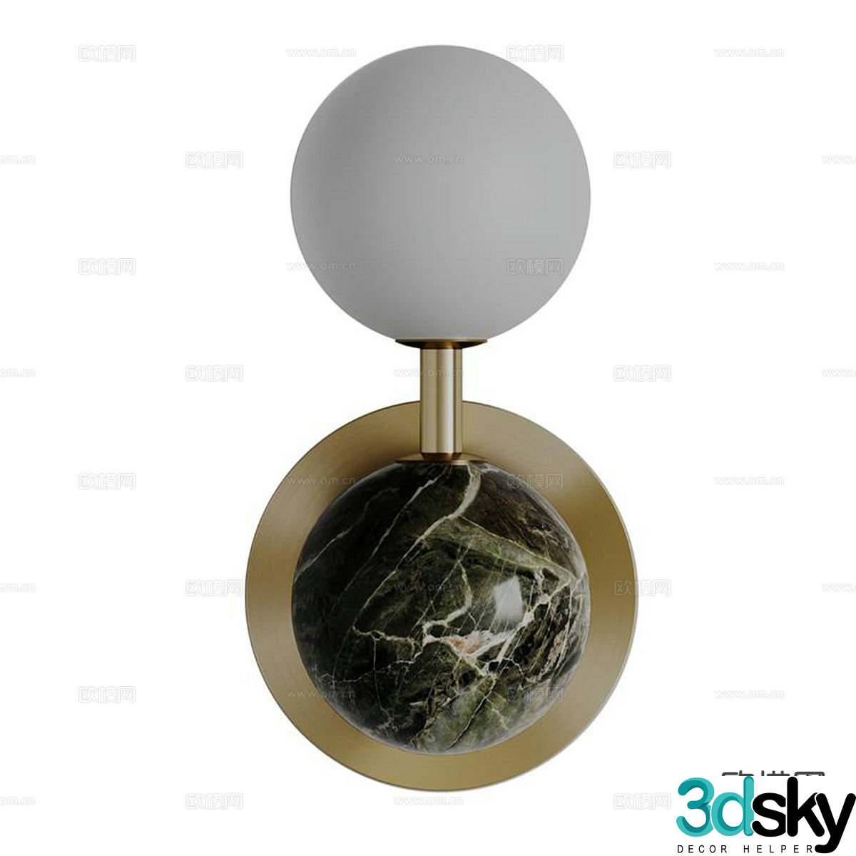 Light luxury ball wall lamp 3D model