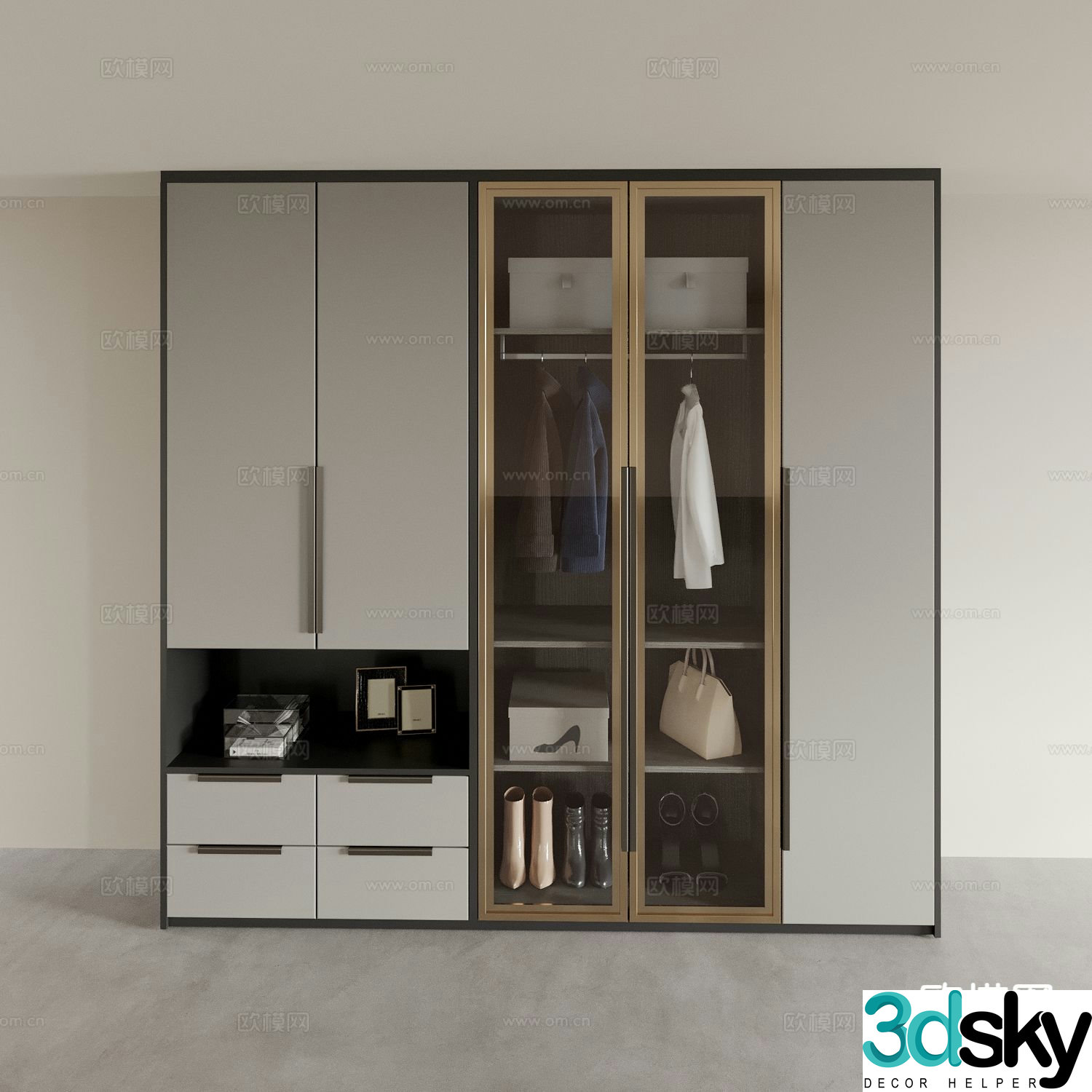 modern wardrobe wardrobe 3d model