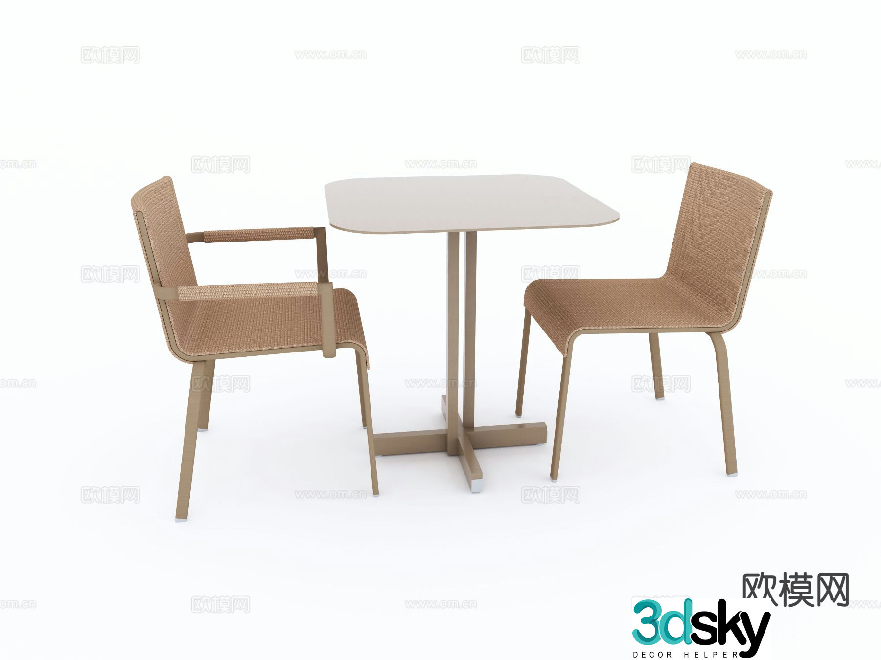 Modern outdoor tables and chairs coffee tables and chairs leisure tables and chairs one table and two chairs 3D model