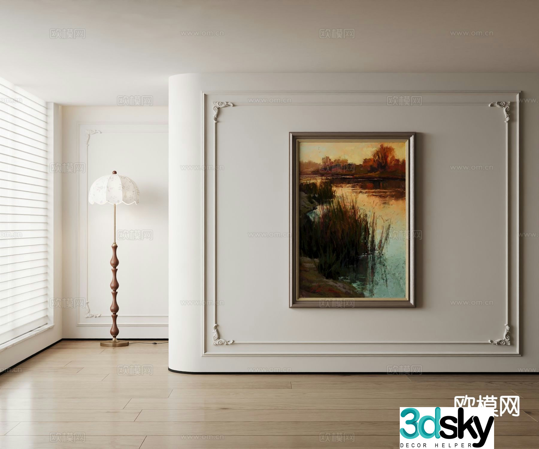American oil painting art painting decorative painting 3d model