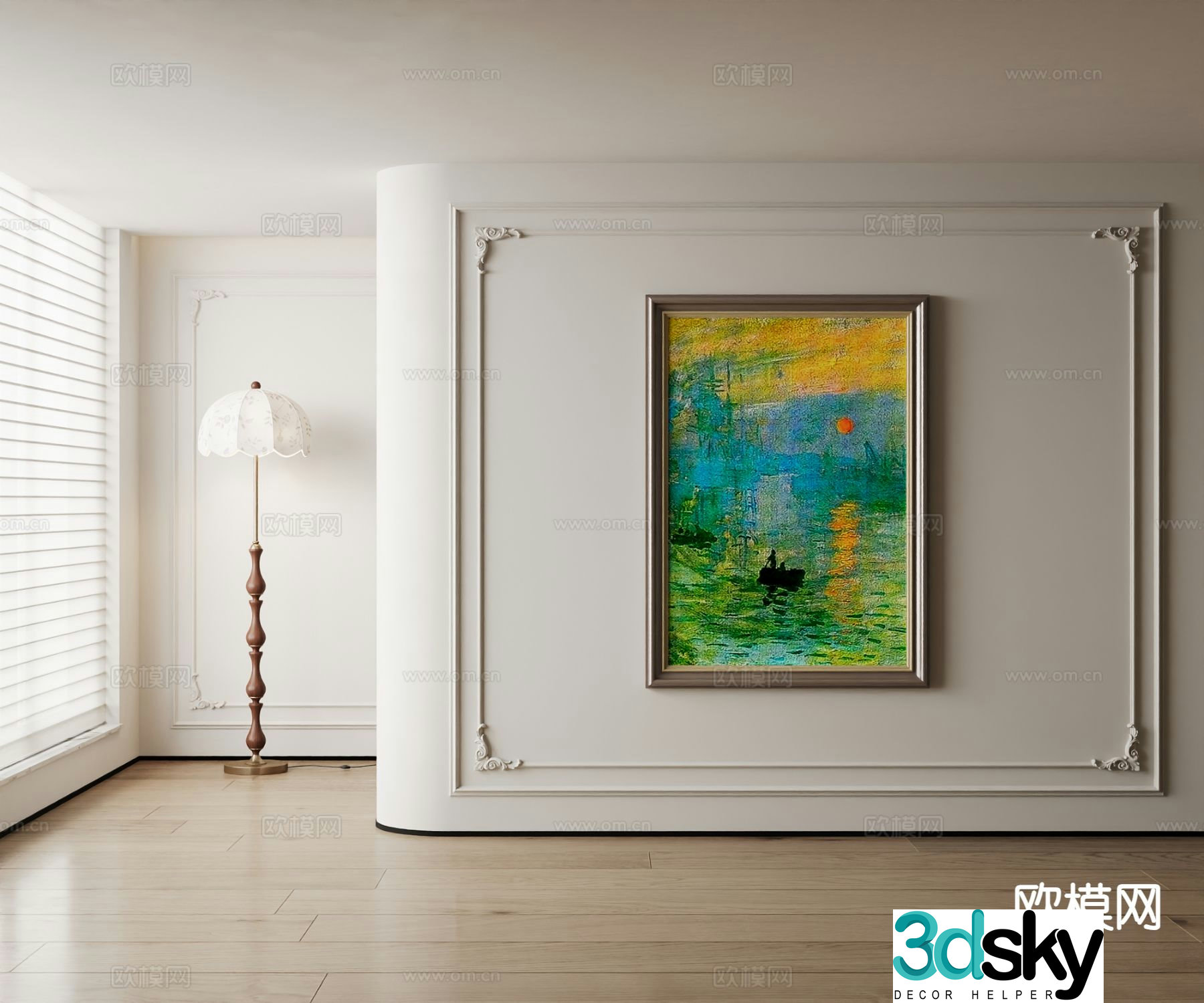 American decorative painting landscape oil painting 3d model