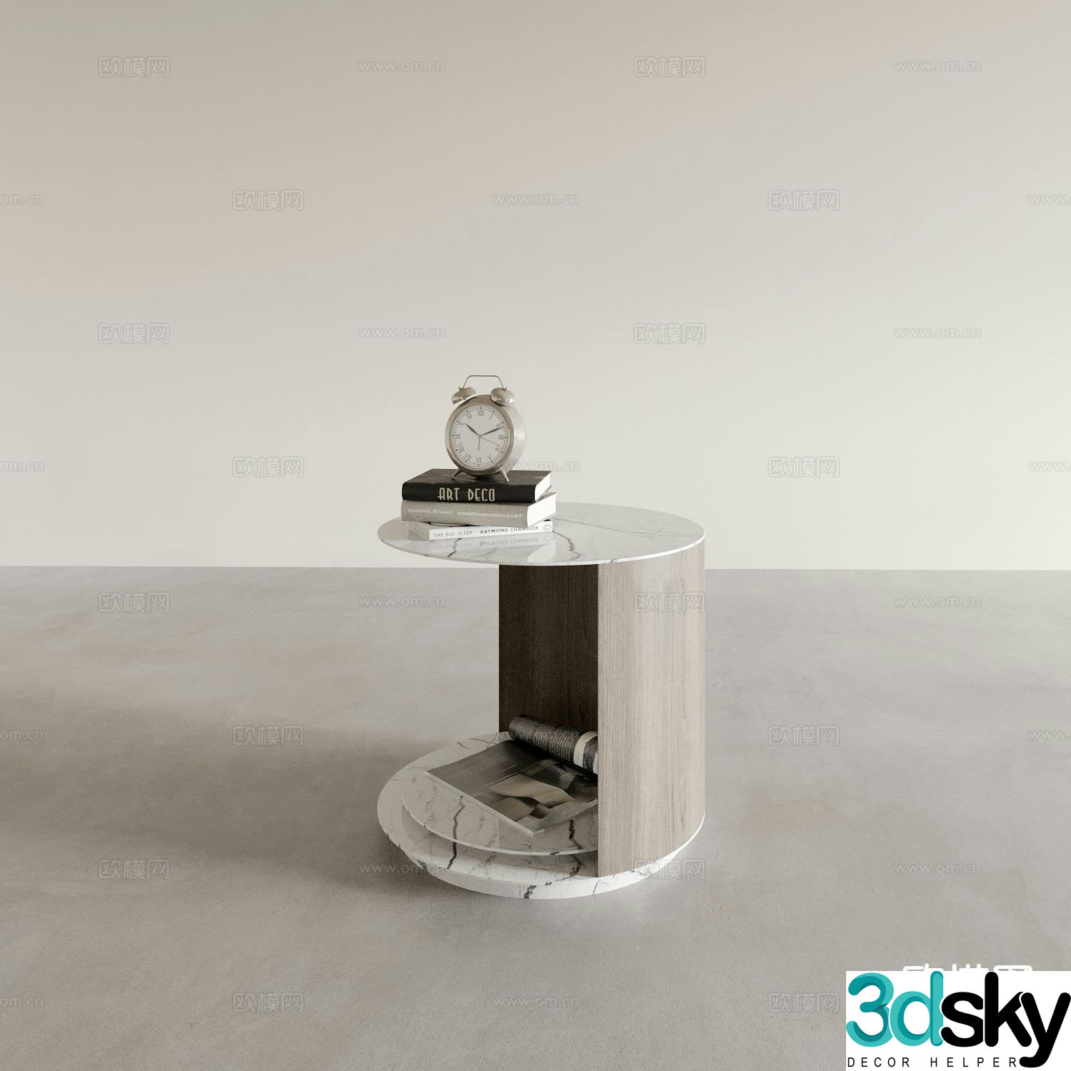 Modern side table round table corner table 3D model
