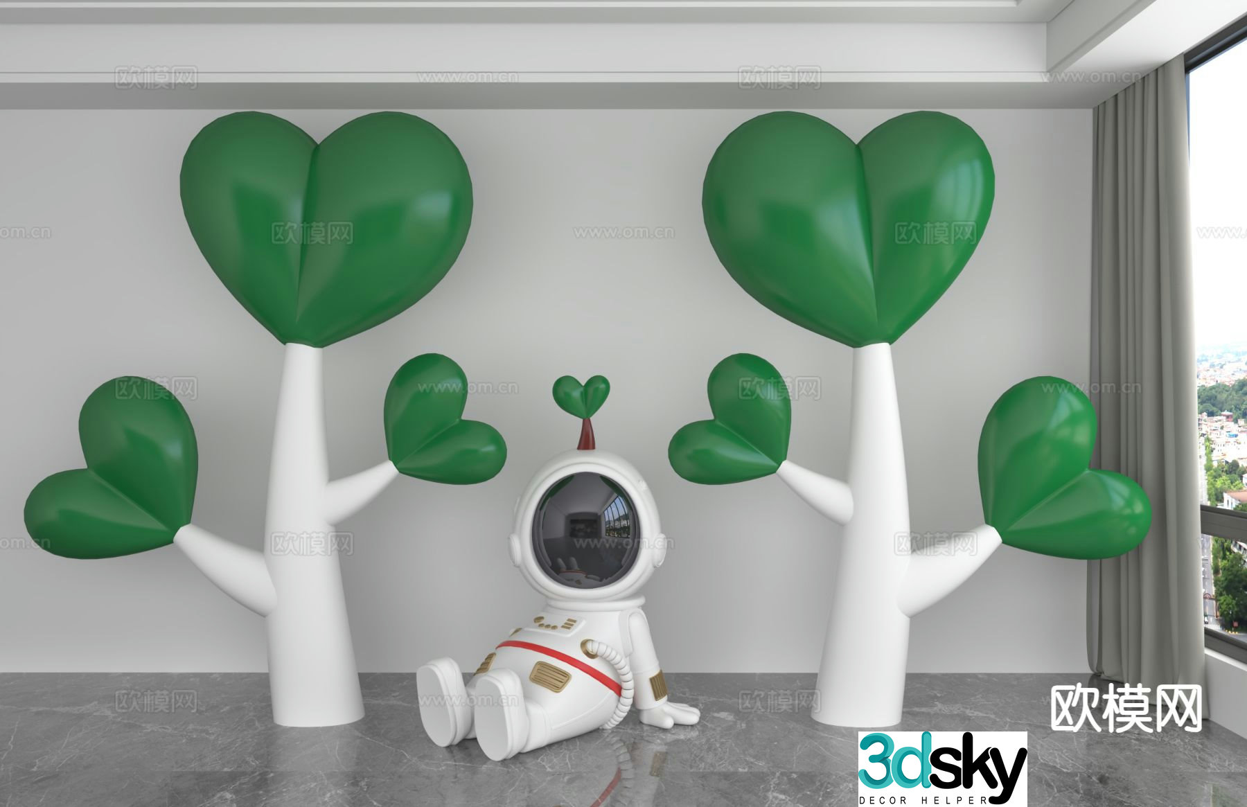 Astronaut Doll Trendy Cartoon Ornament 3D Model