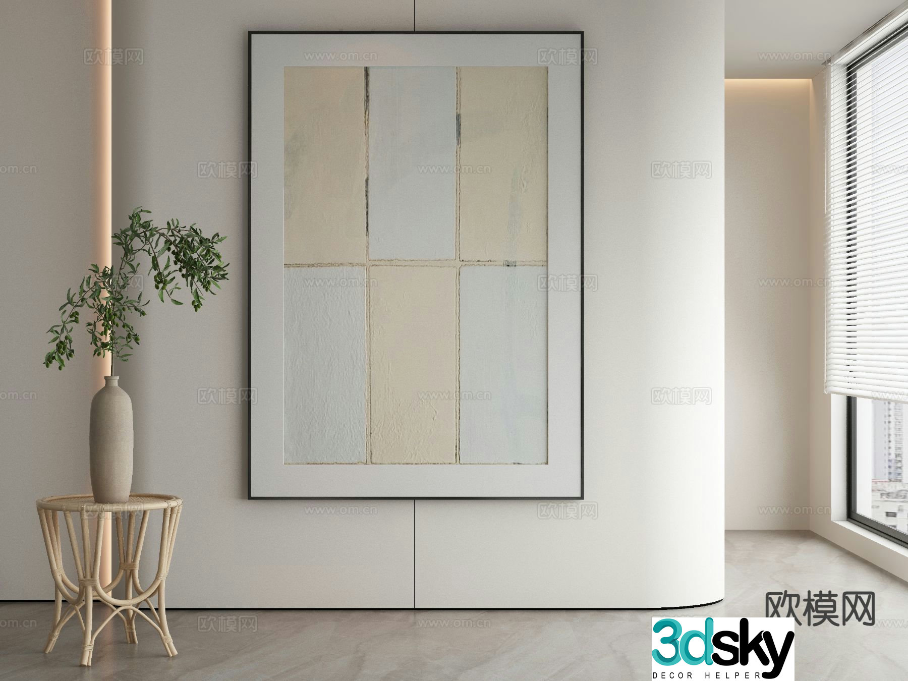 Modern art painting texture painting decorative painting 3d model