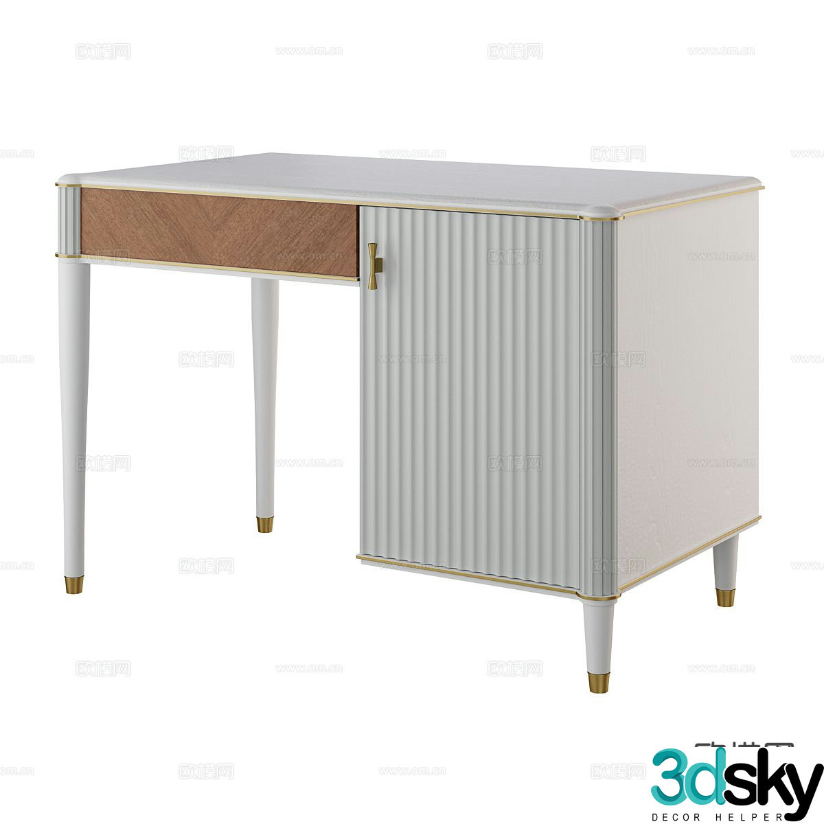 modern desk desk 3d model