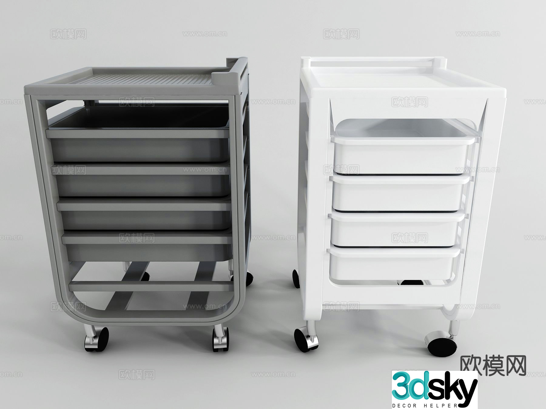 Mobile storage rack storage rack snack cabinet 3d model