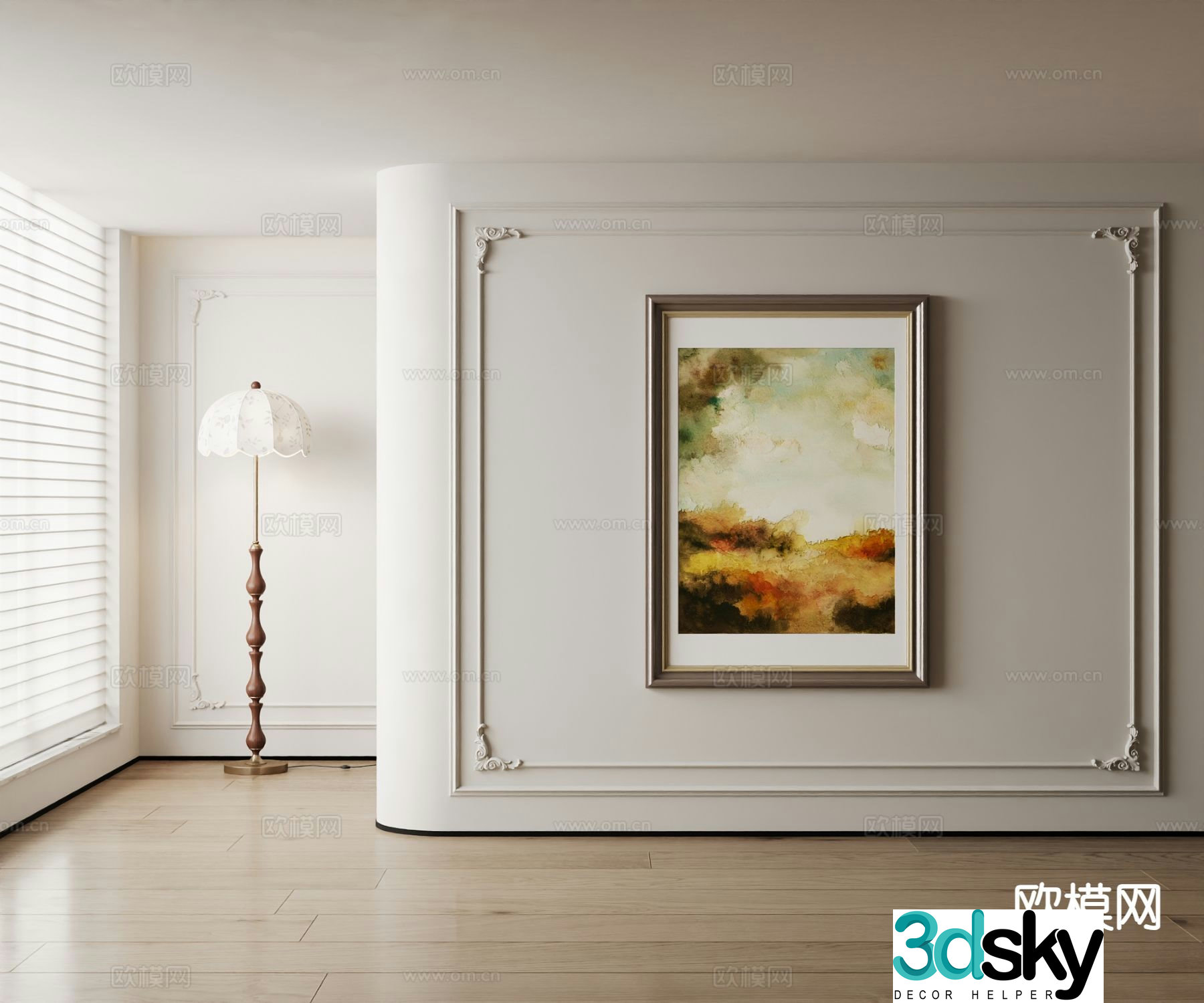 American oil painting art painting decorative painting 3d model