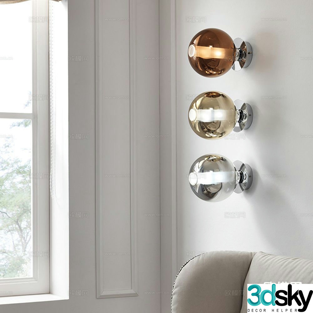 Cangini & Tucci ball wall lamp 3d model
