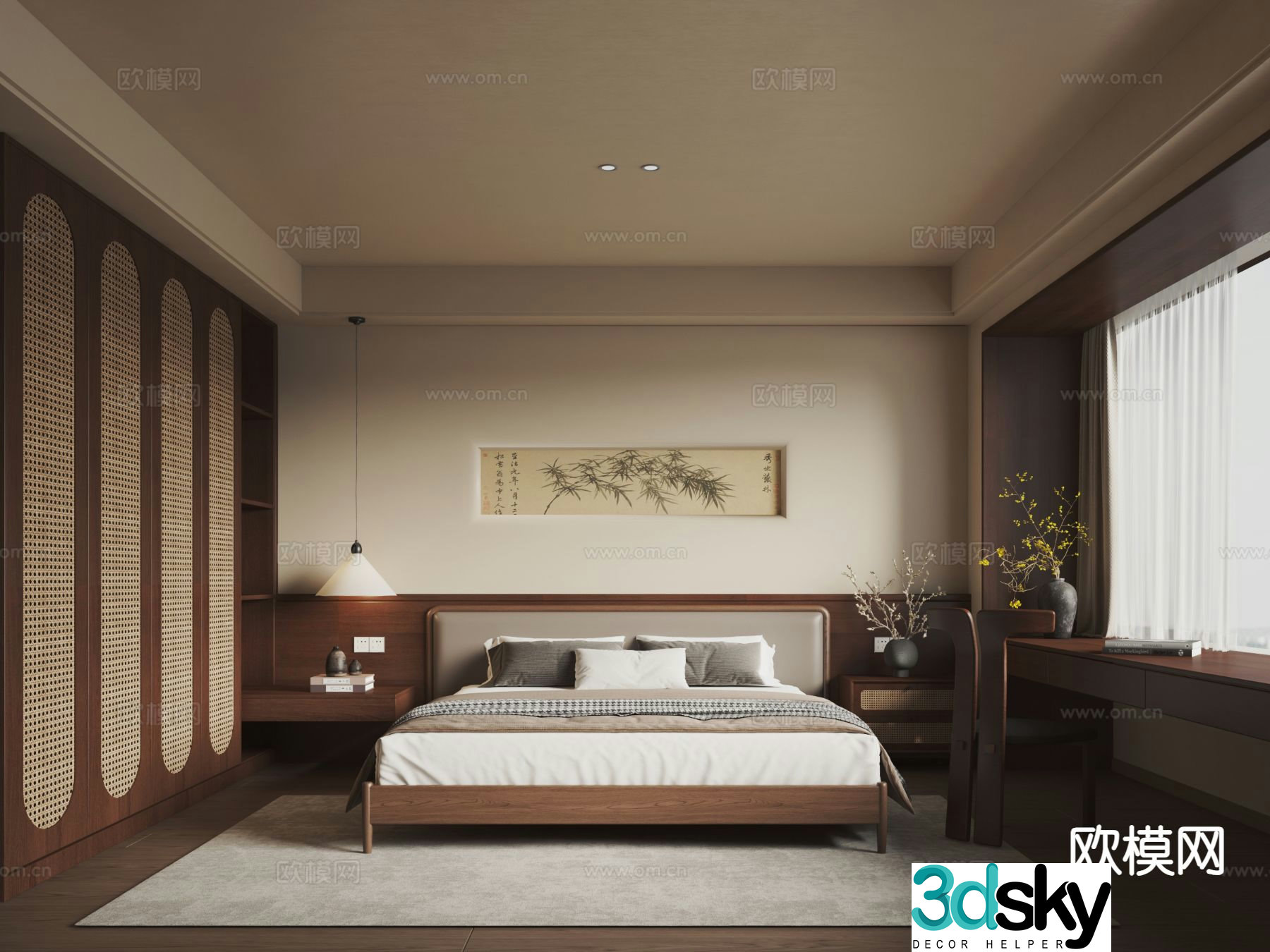 Medieval style bedroom Song style master bedroom 3D model