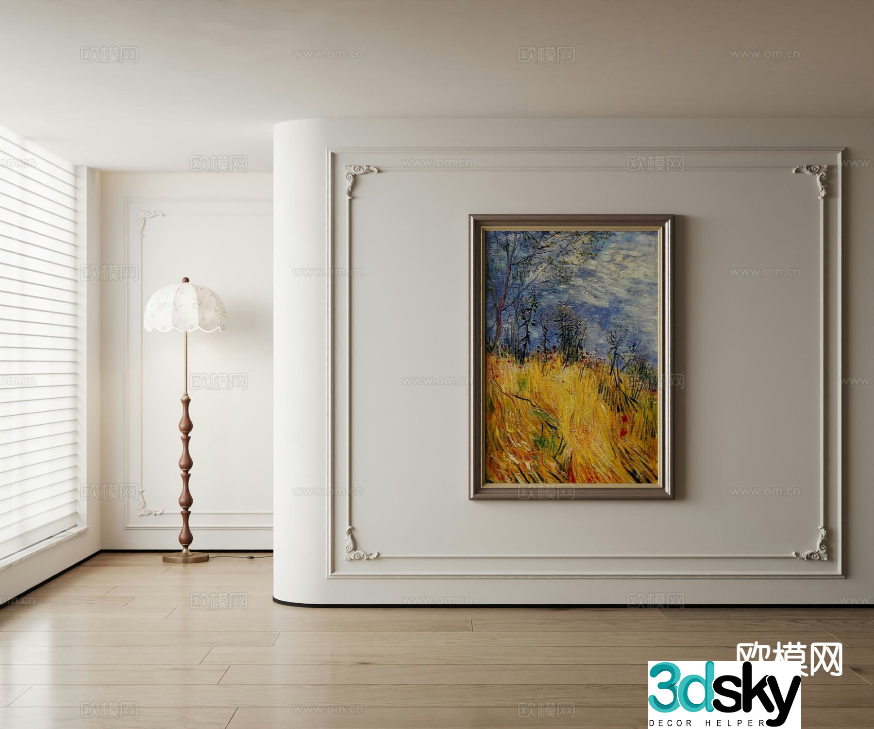 American oil painting art painting decorative painting 3d model