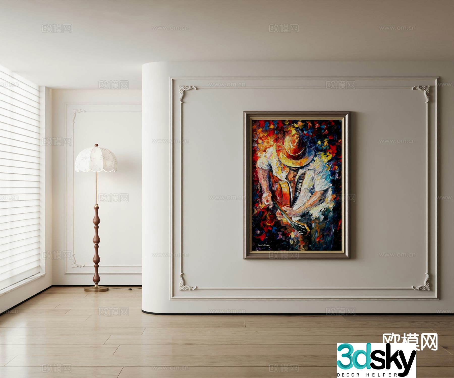 American oil painting art painting decorative painting 3d model