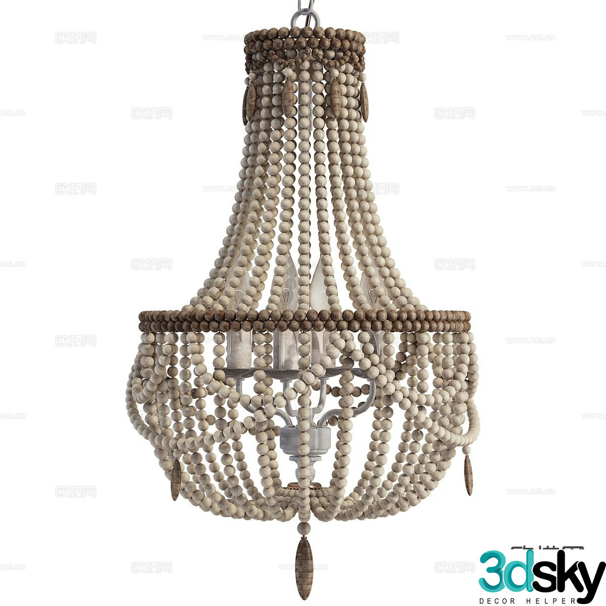 European style hall chandelier 3d model