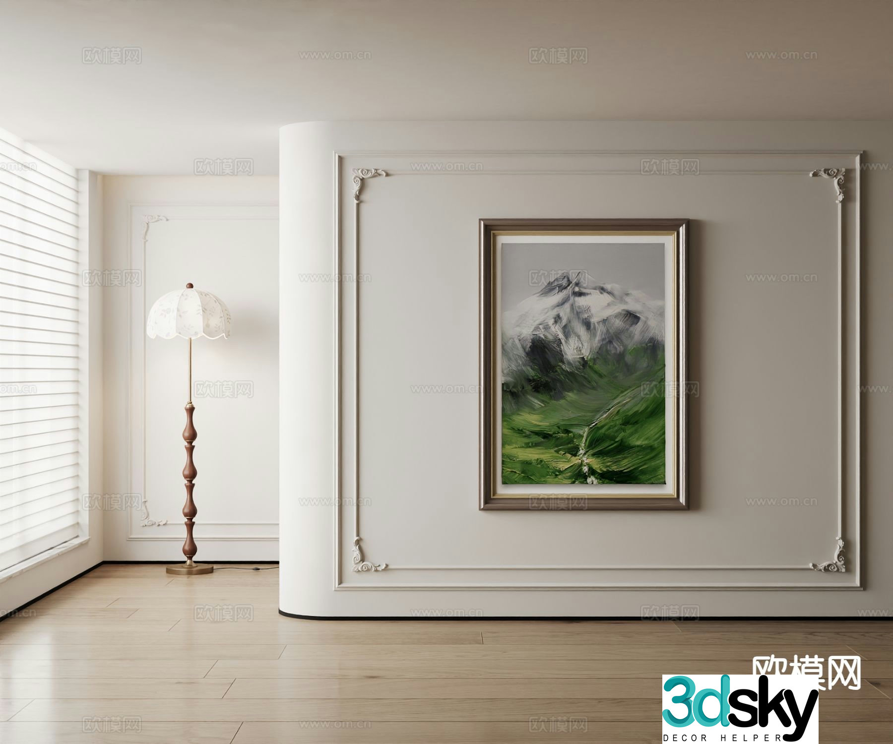 American decorative painting landscape oil painting 3d model