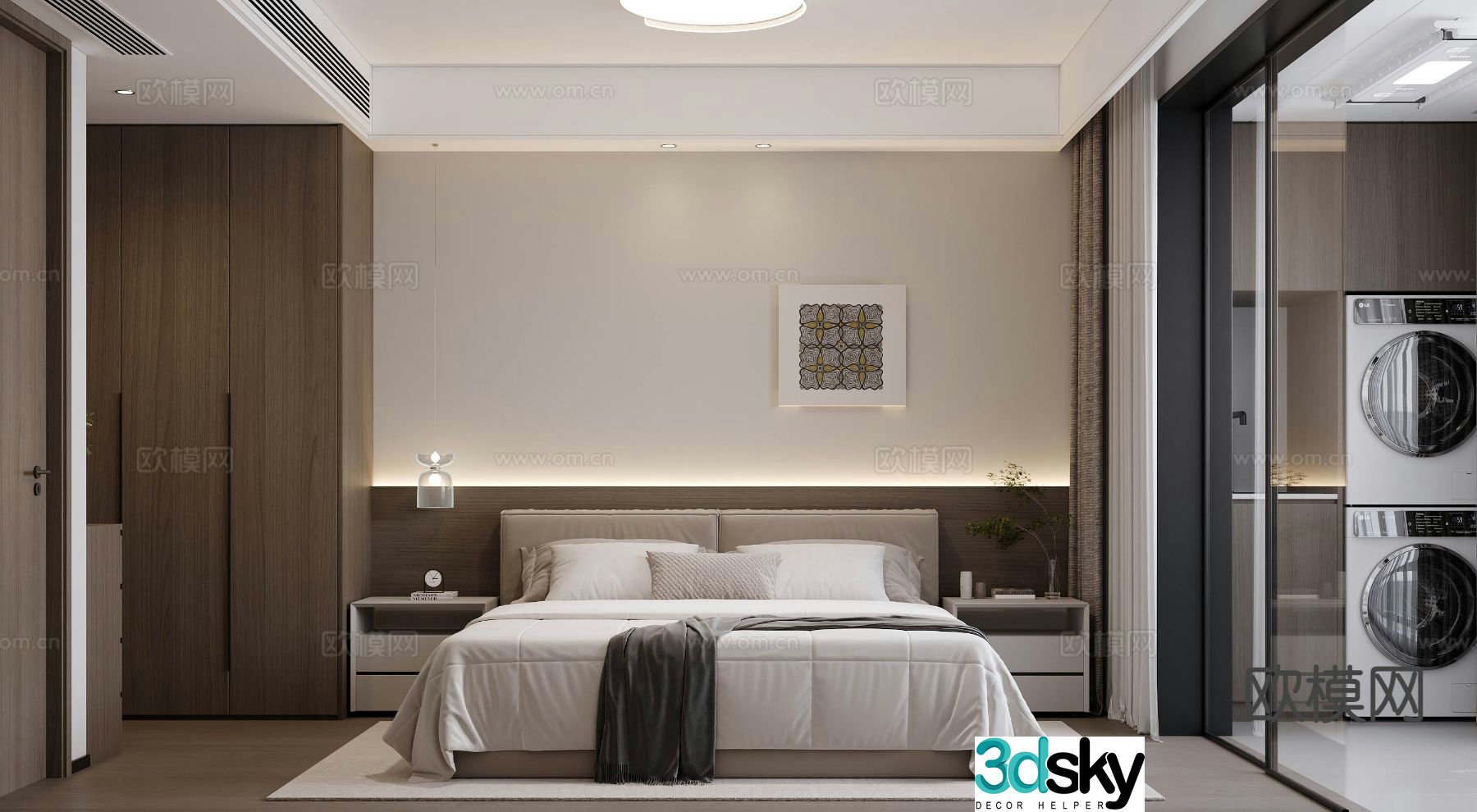 Modern bedroom master bedroom 3d model
