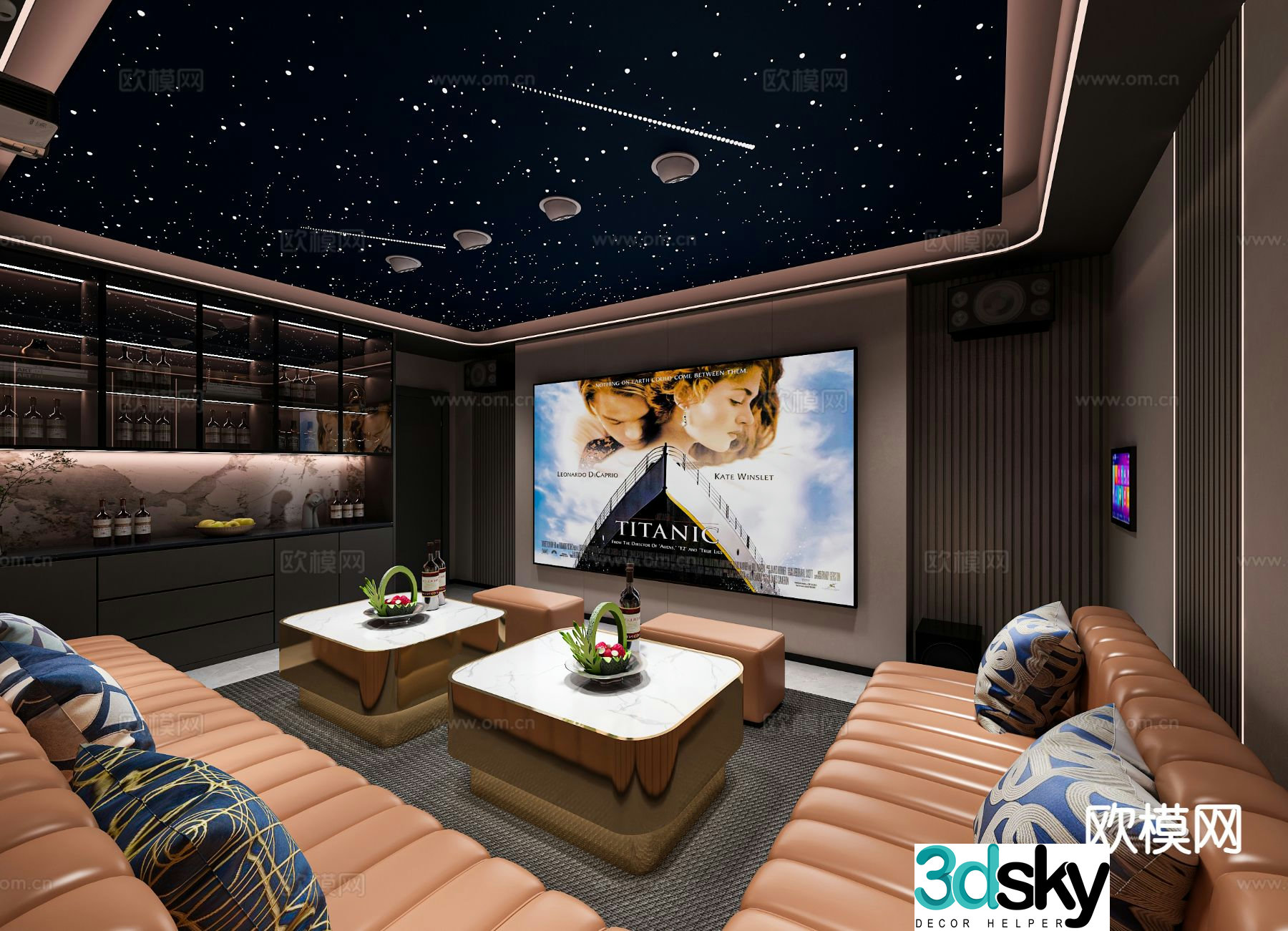 Modern audio-visual room audio-visual room 3d model
