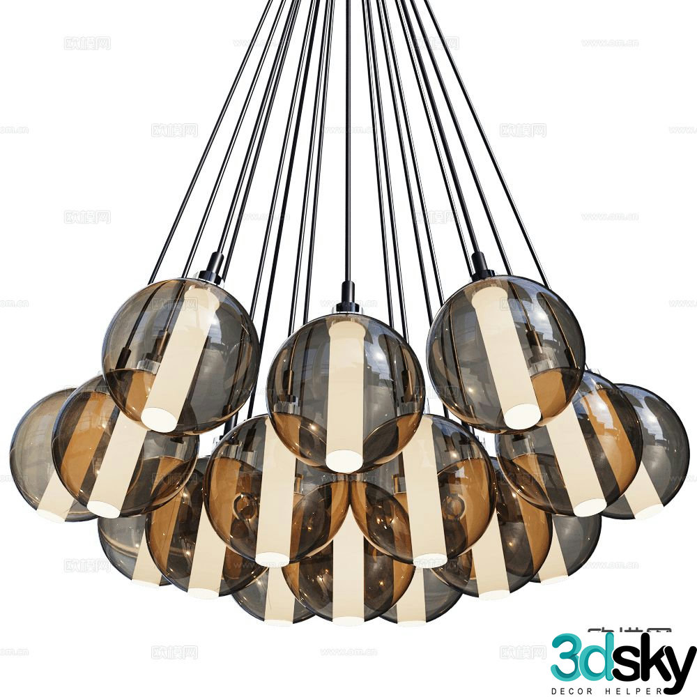 Cangini & Tucci Italian bubble chandelier 3d model