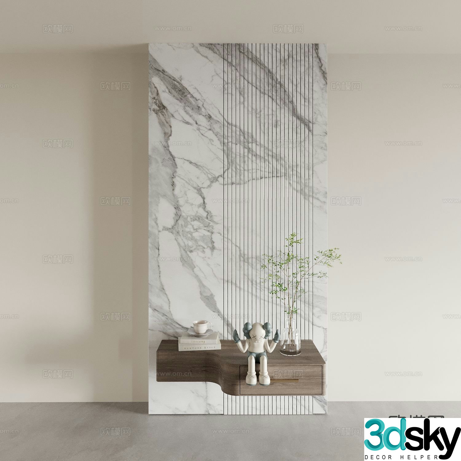Entry entrance cabinet 3D model