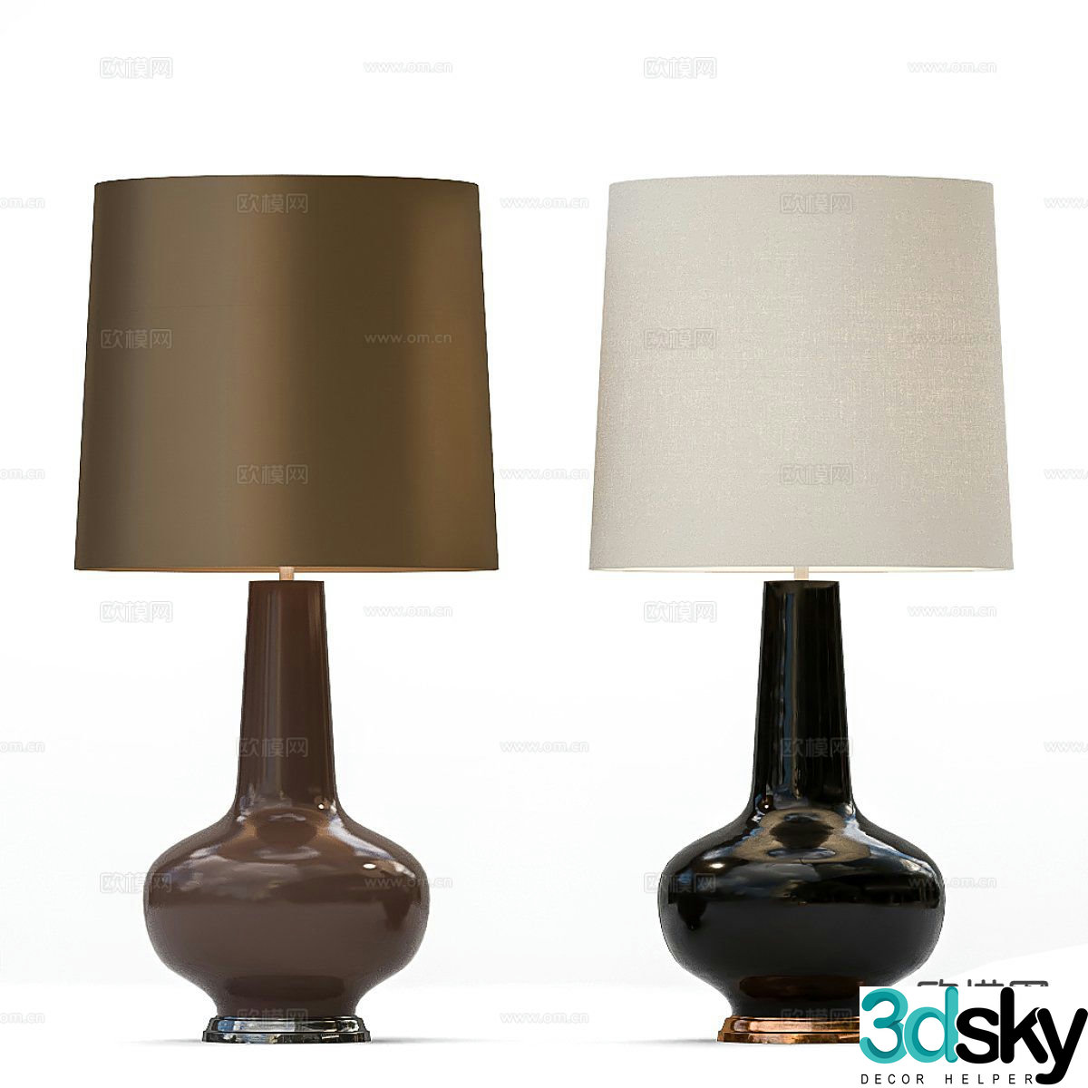 Medieval style desk lamp 3d model
