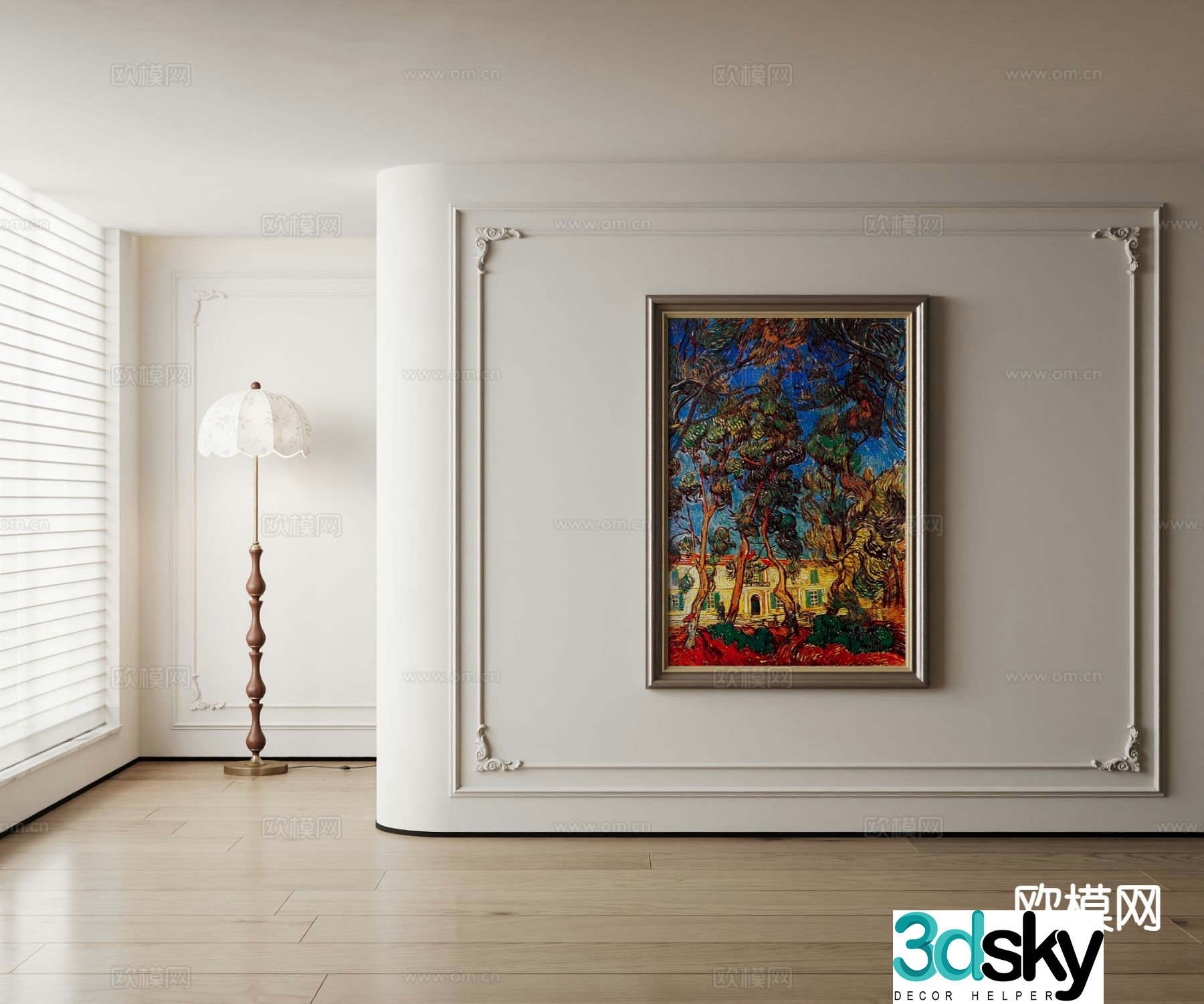 American oil painting art painting decorative painting 3d model