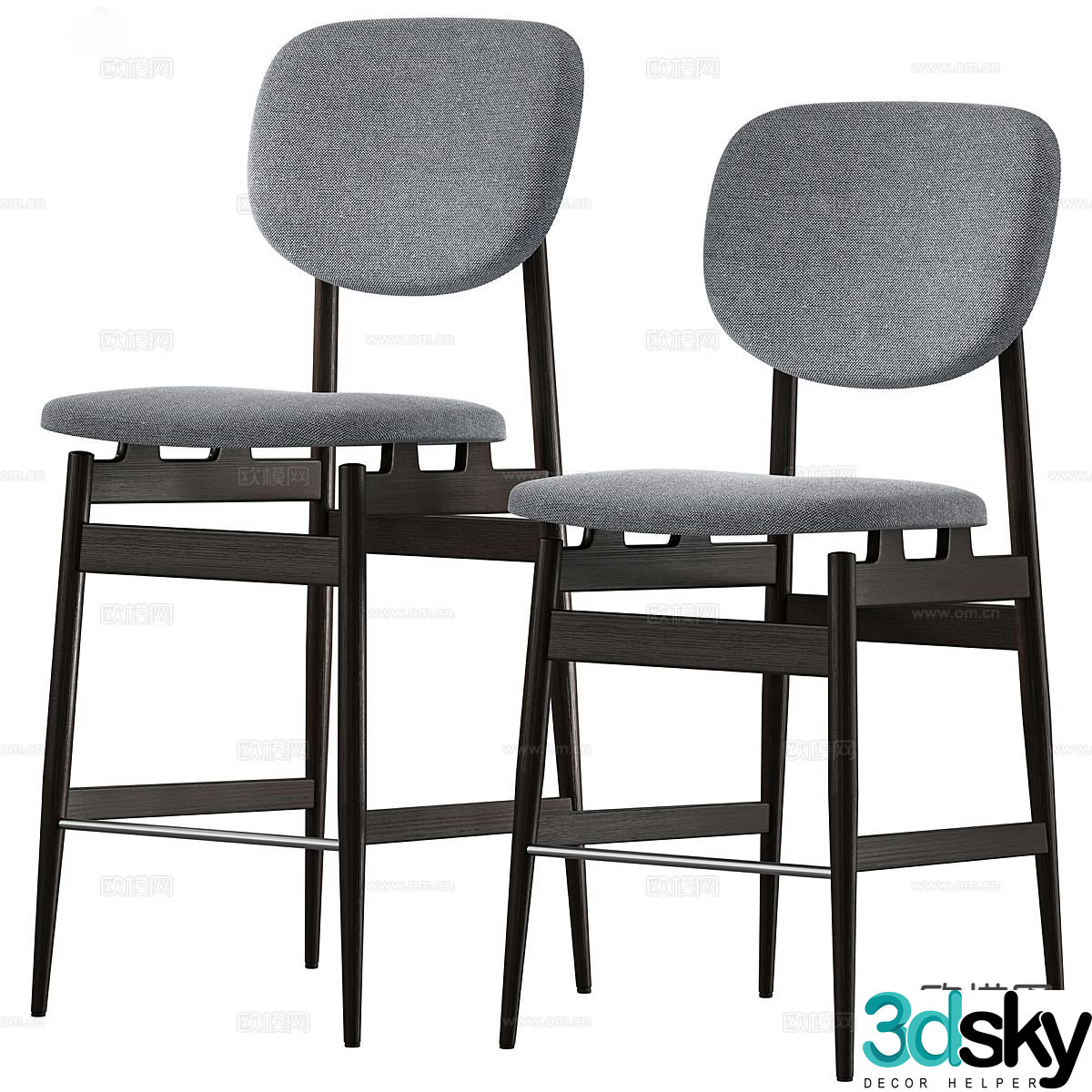 Modern bar stool bar stool high stool 3d model