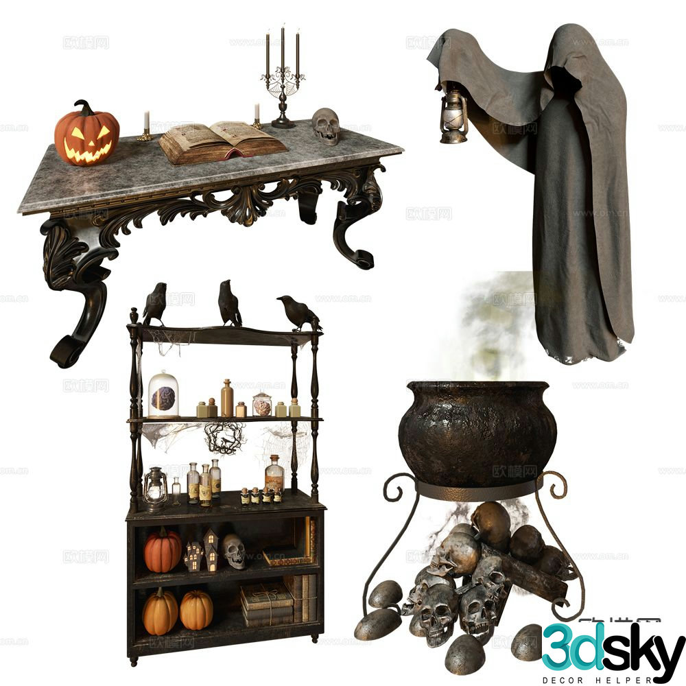 Halloween decoration sketch 3d model