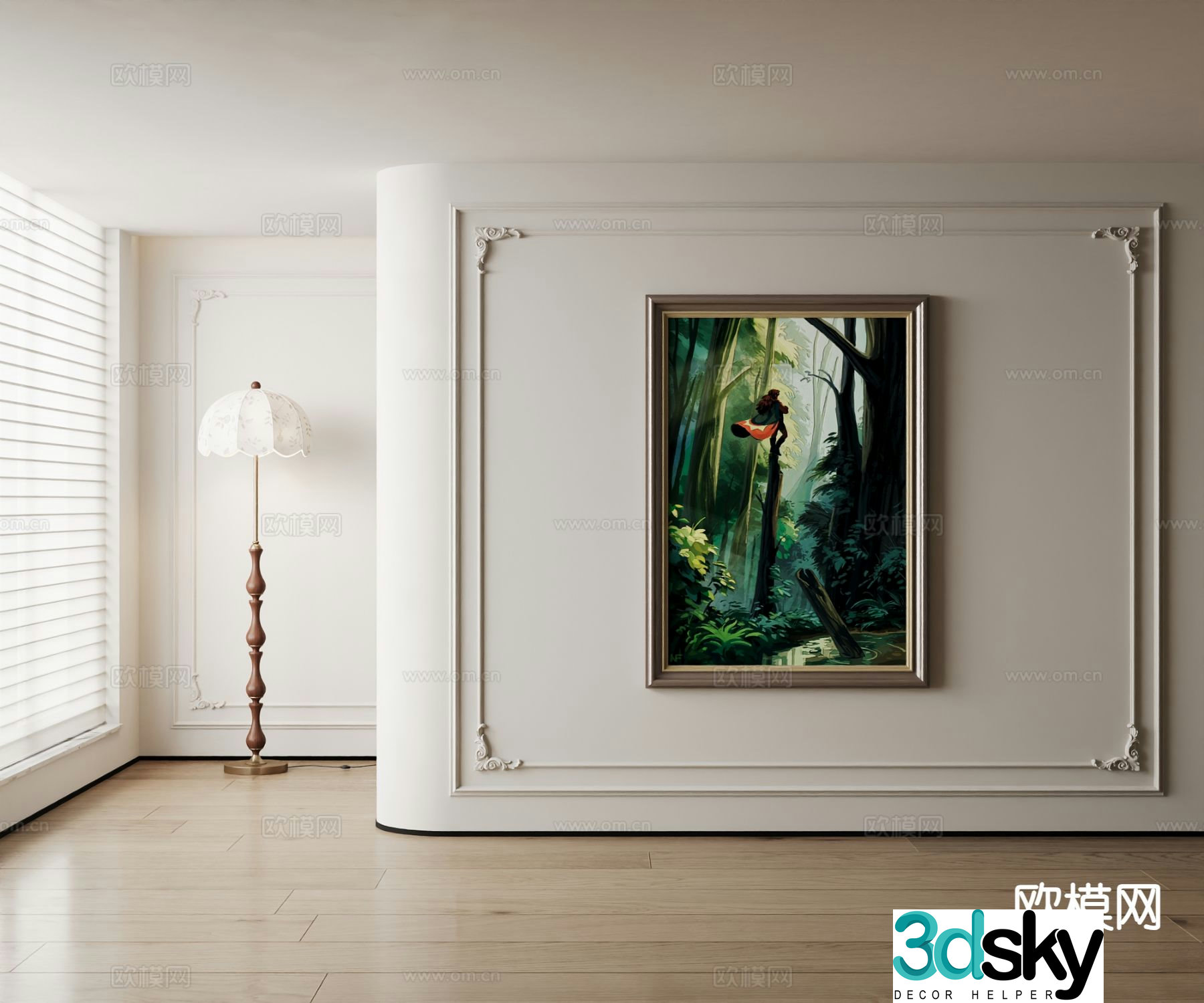 American oil painting art painting decorative painting 3d model