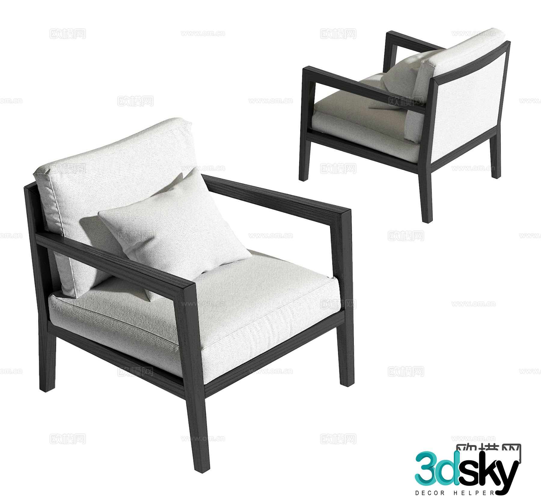 Modern armchair lounge chair 3d model