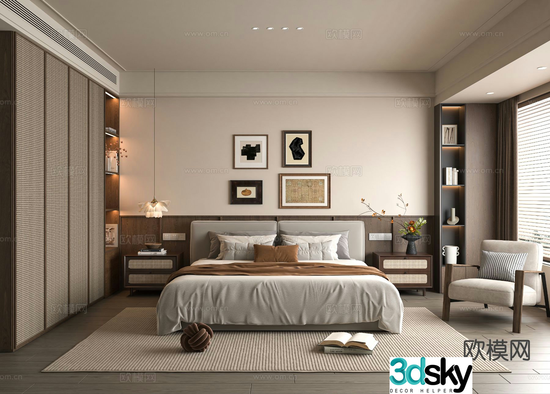 Medieval style bedroom master bedroom 3d model