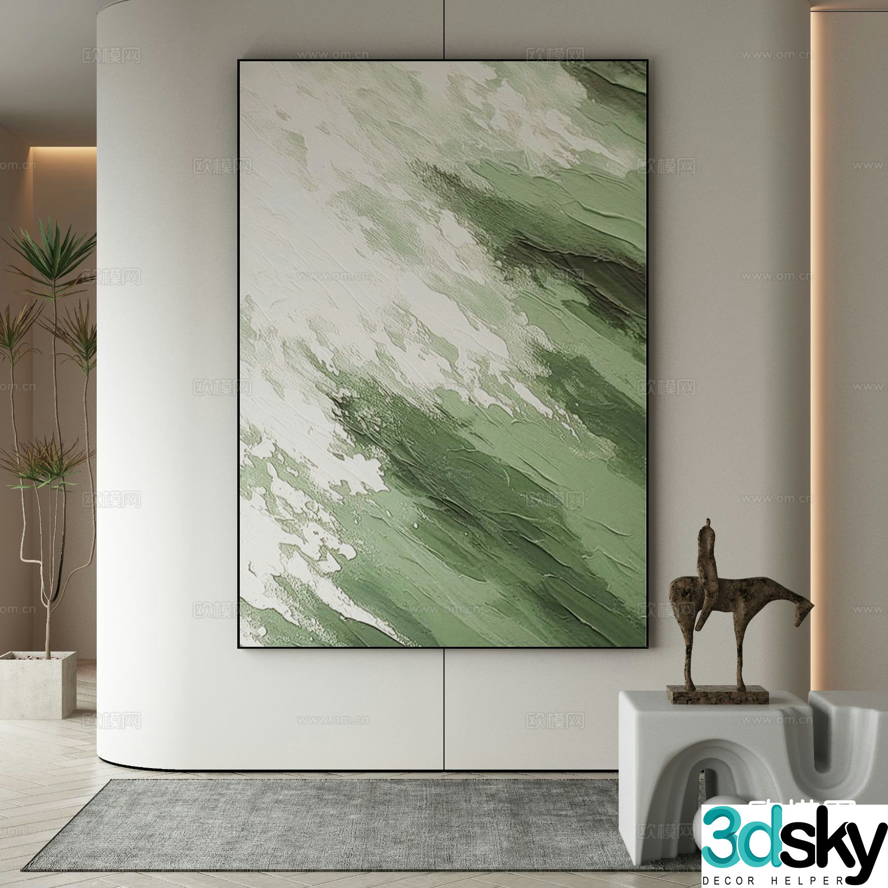Wabi-sabi art painting texture painting decorative painting 3d model