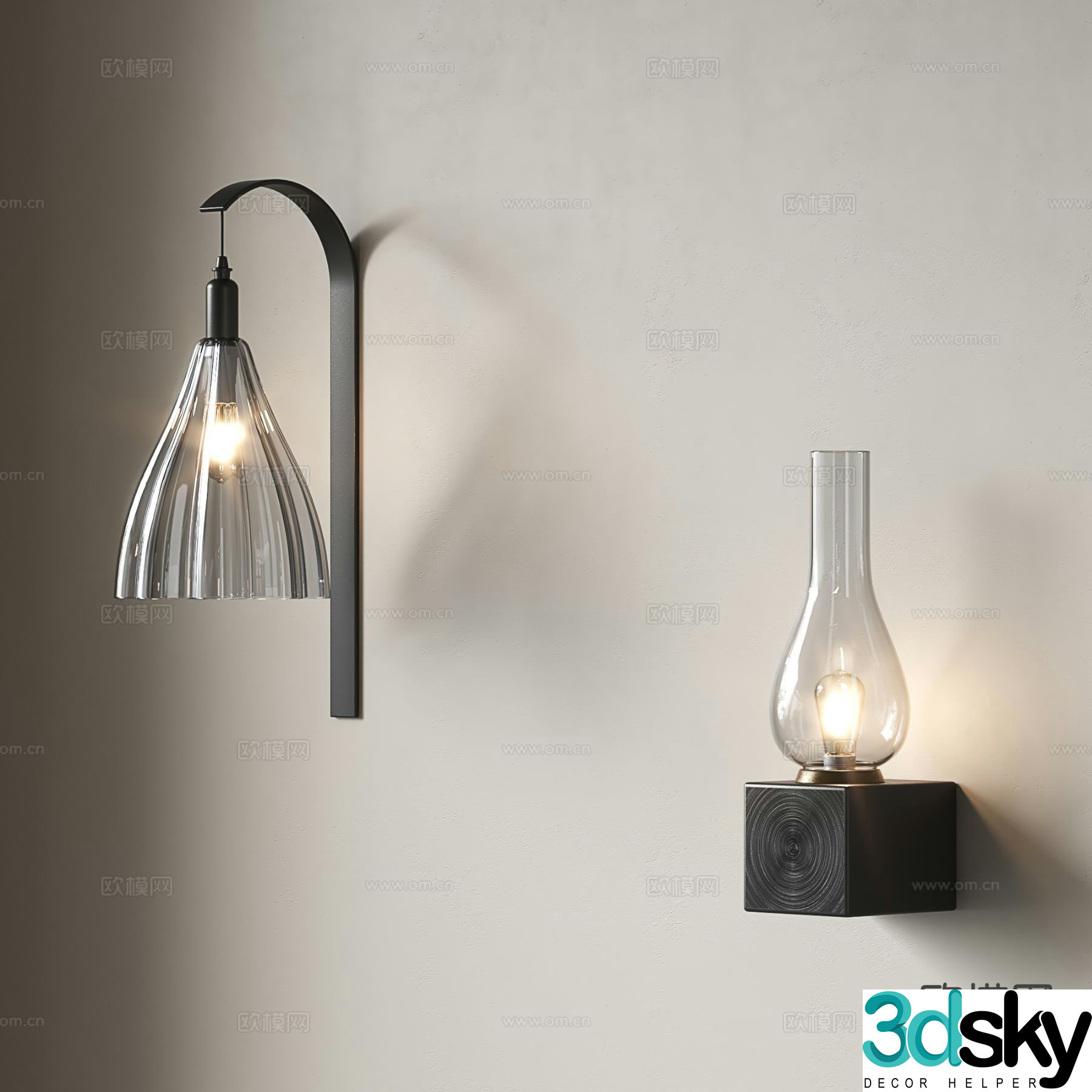 Medieval style wall lamp Retro style wall lamp 3d model