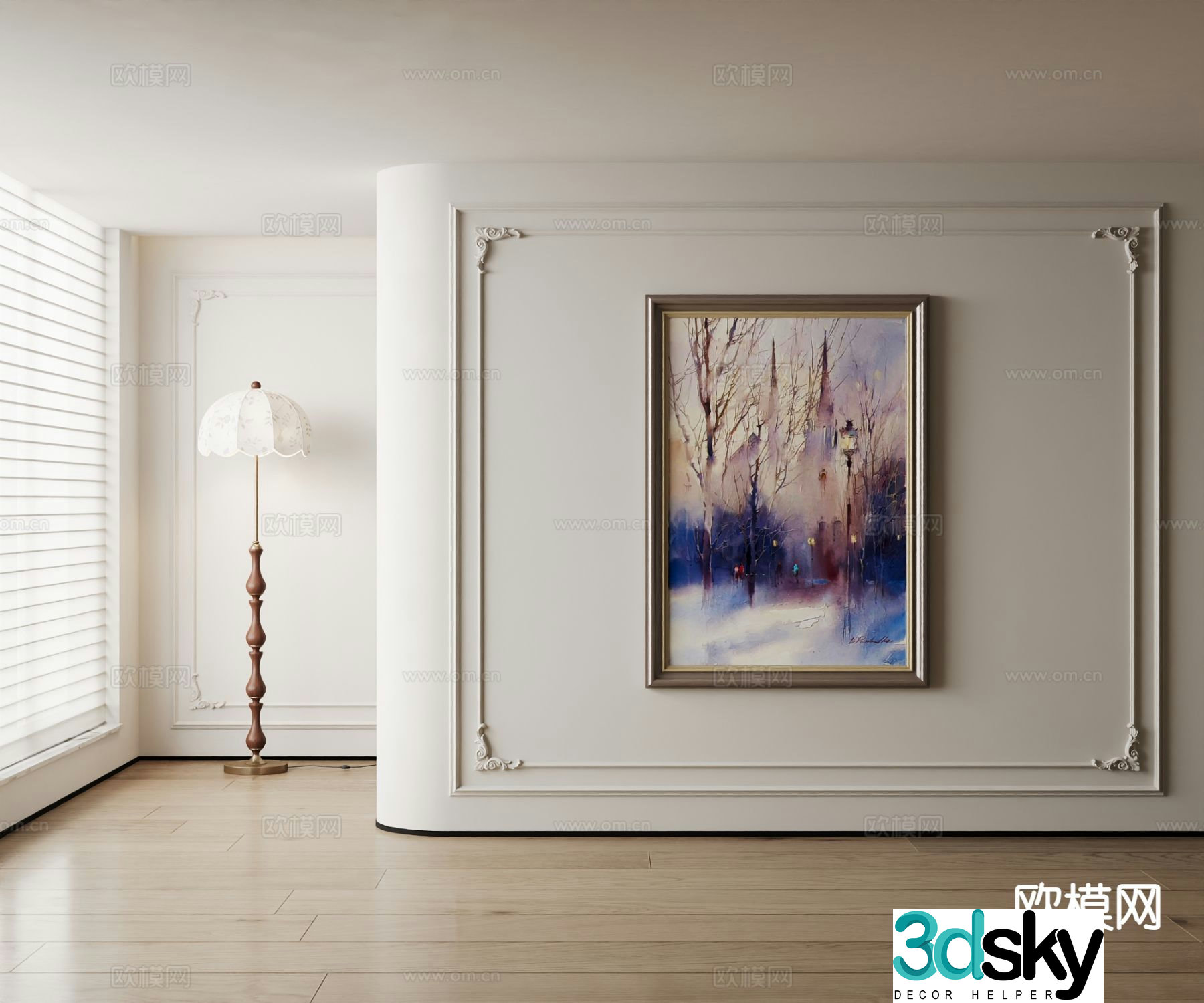 American oil painting landscape painting decorative painting 3d model