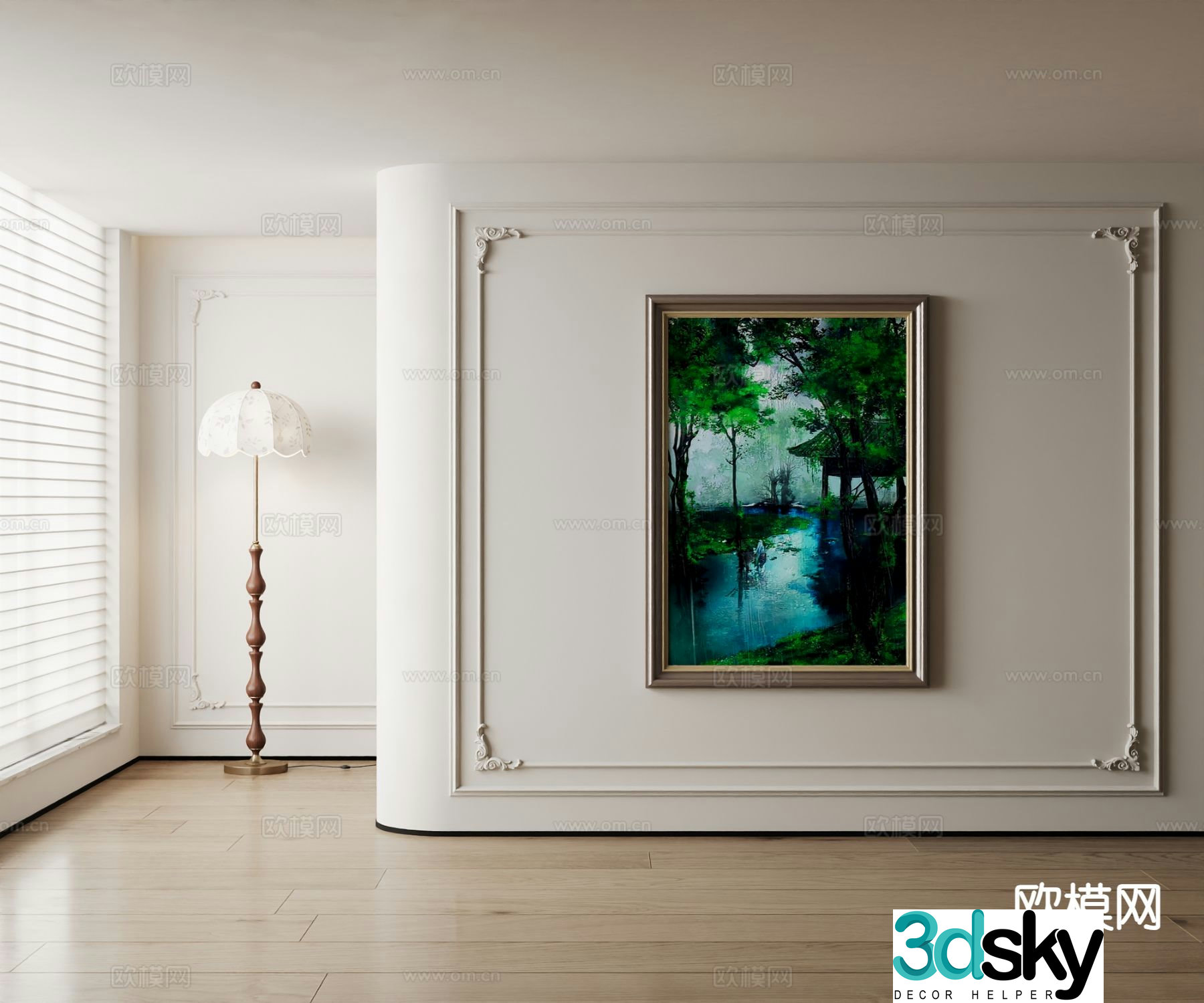 American oil painting landscape painting decorative painting 3d model