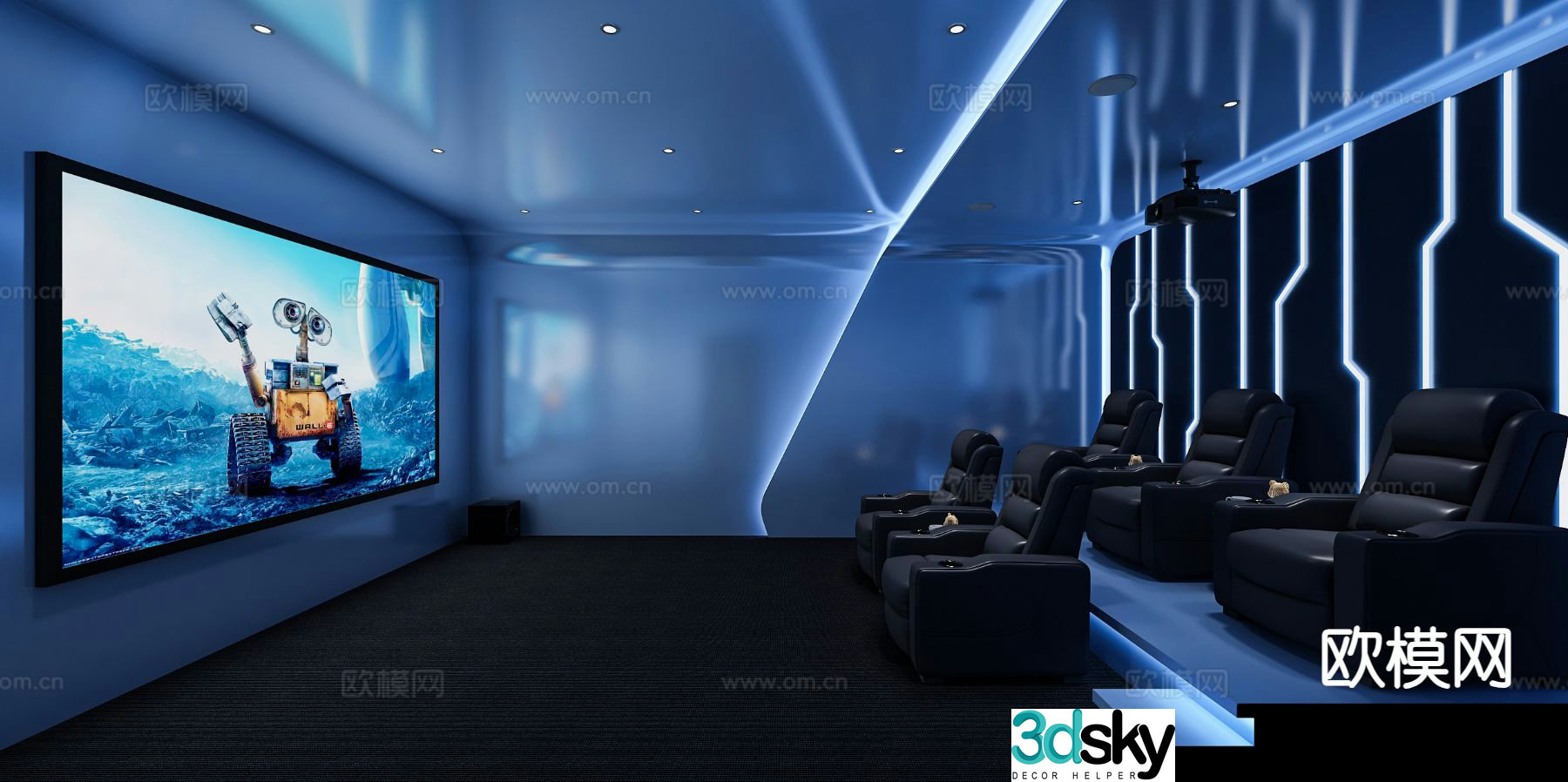 Modern audio-visual room audio-visual room 3d model