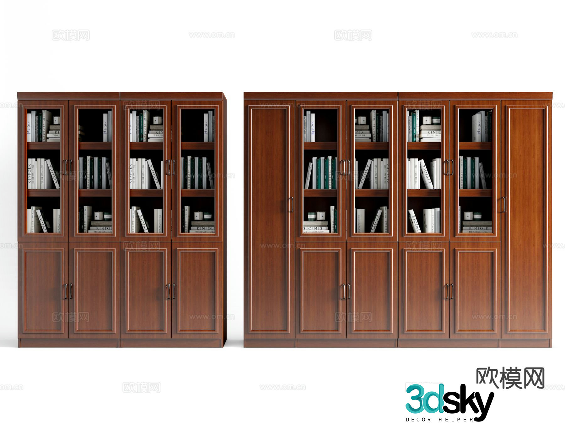 New Chinese style bookcase wooden filing cabinet filing cabinet information cabinet 3d model