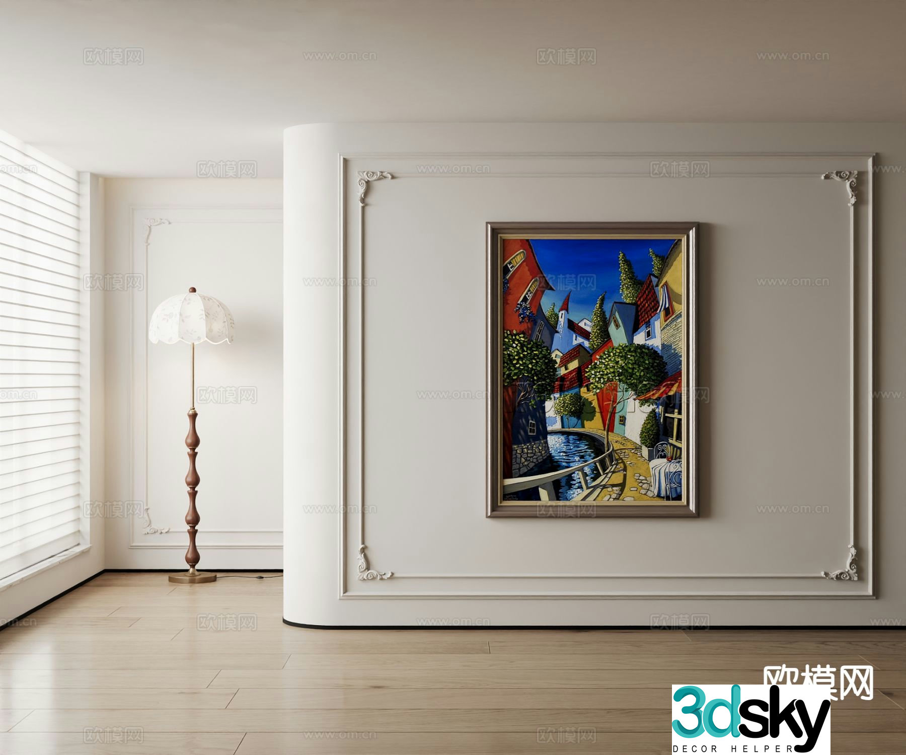 American oil painting art painting decorative painting 3d model