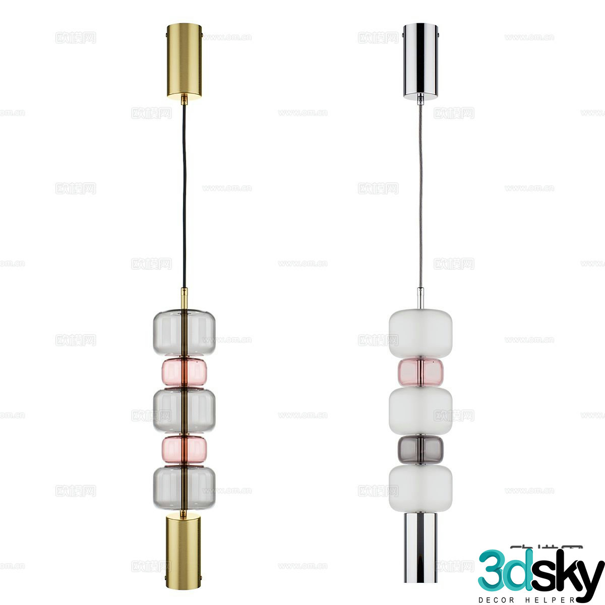 Light luxury small chandelier 3D model