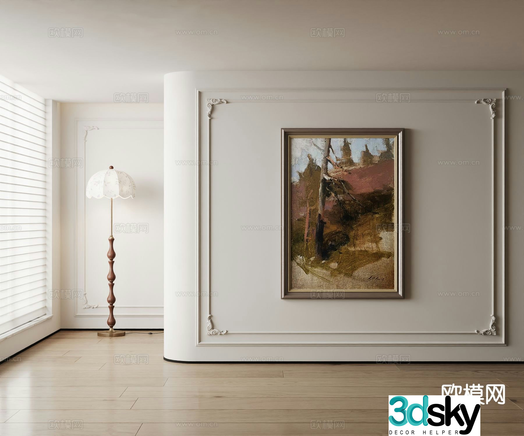 American oil painting art painting decorative painting 3d model