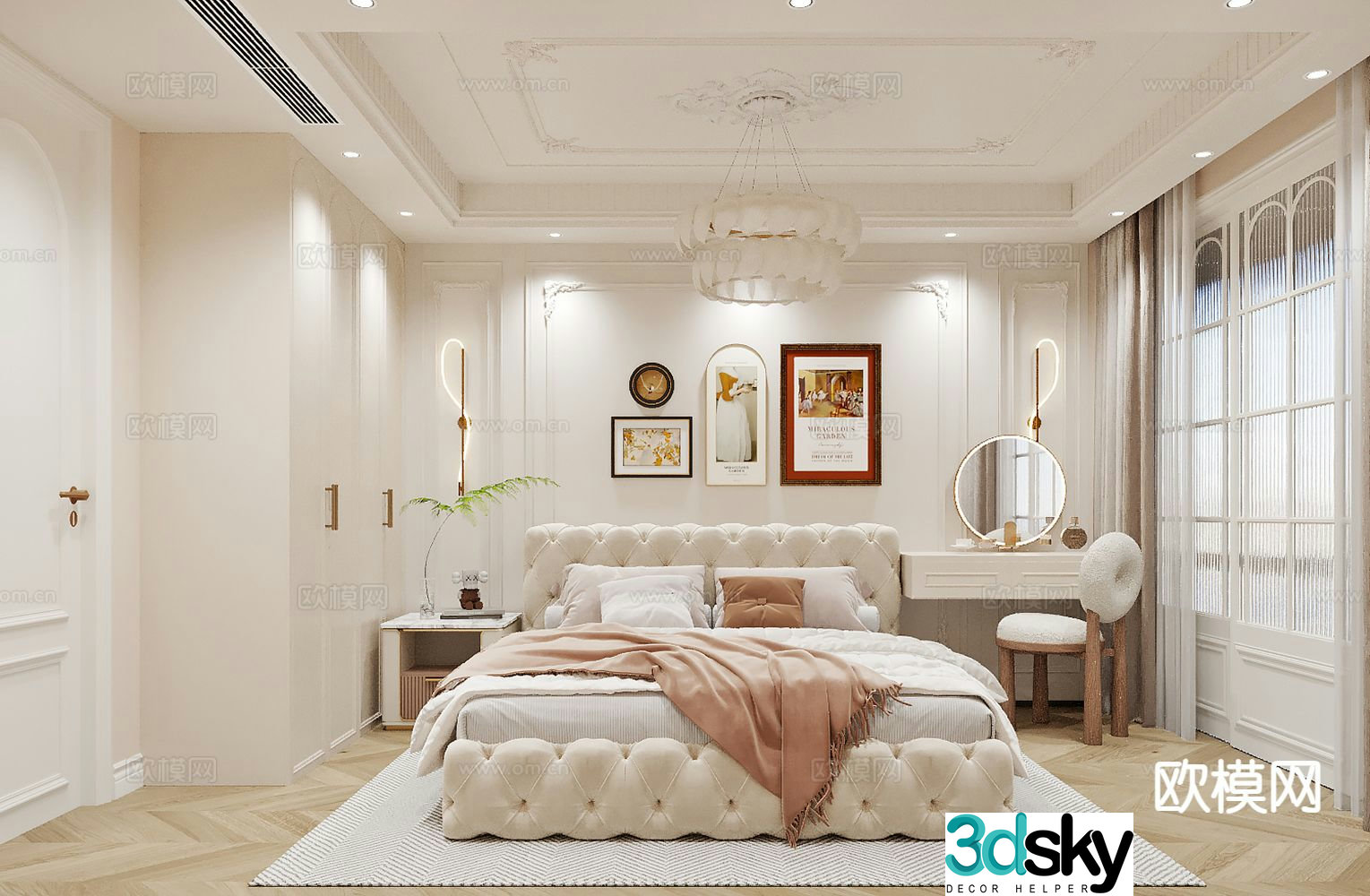 French bedroom master bedroom 3d model