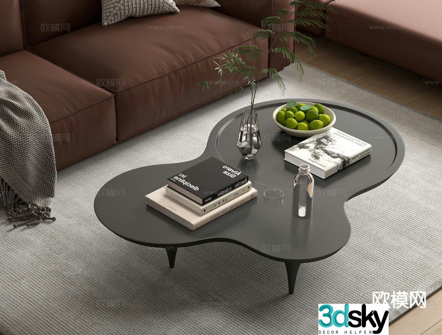 French special-shaped coffee table 3D model