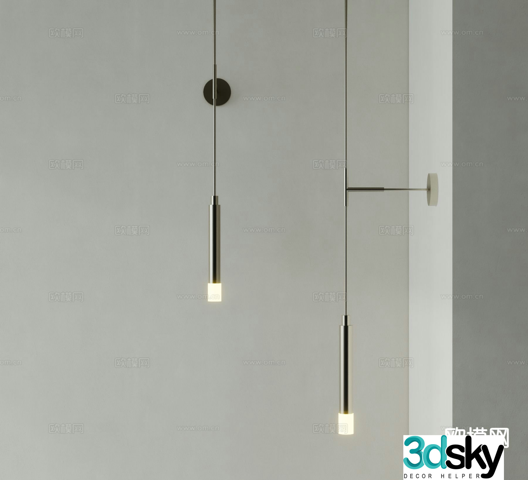 Modern wall light long wall light 3d model