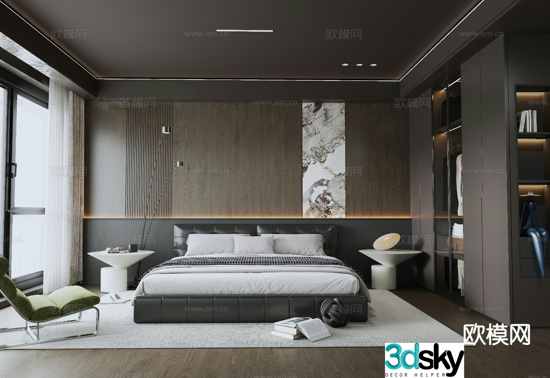 Italian style bedroom master bedroom 3d model