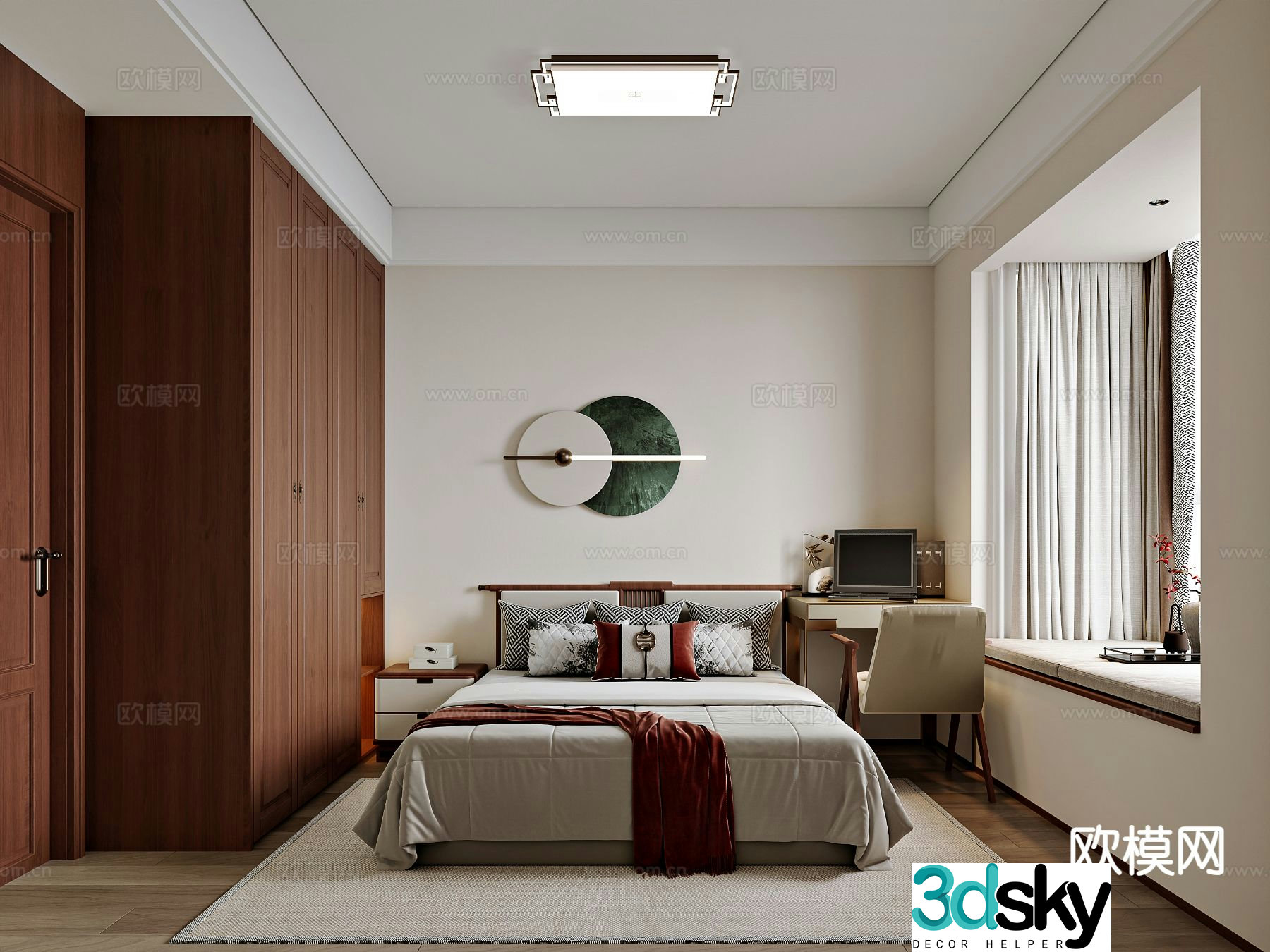 Chinese style bedroom Elderly room Elderly room 3D model