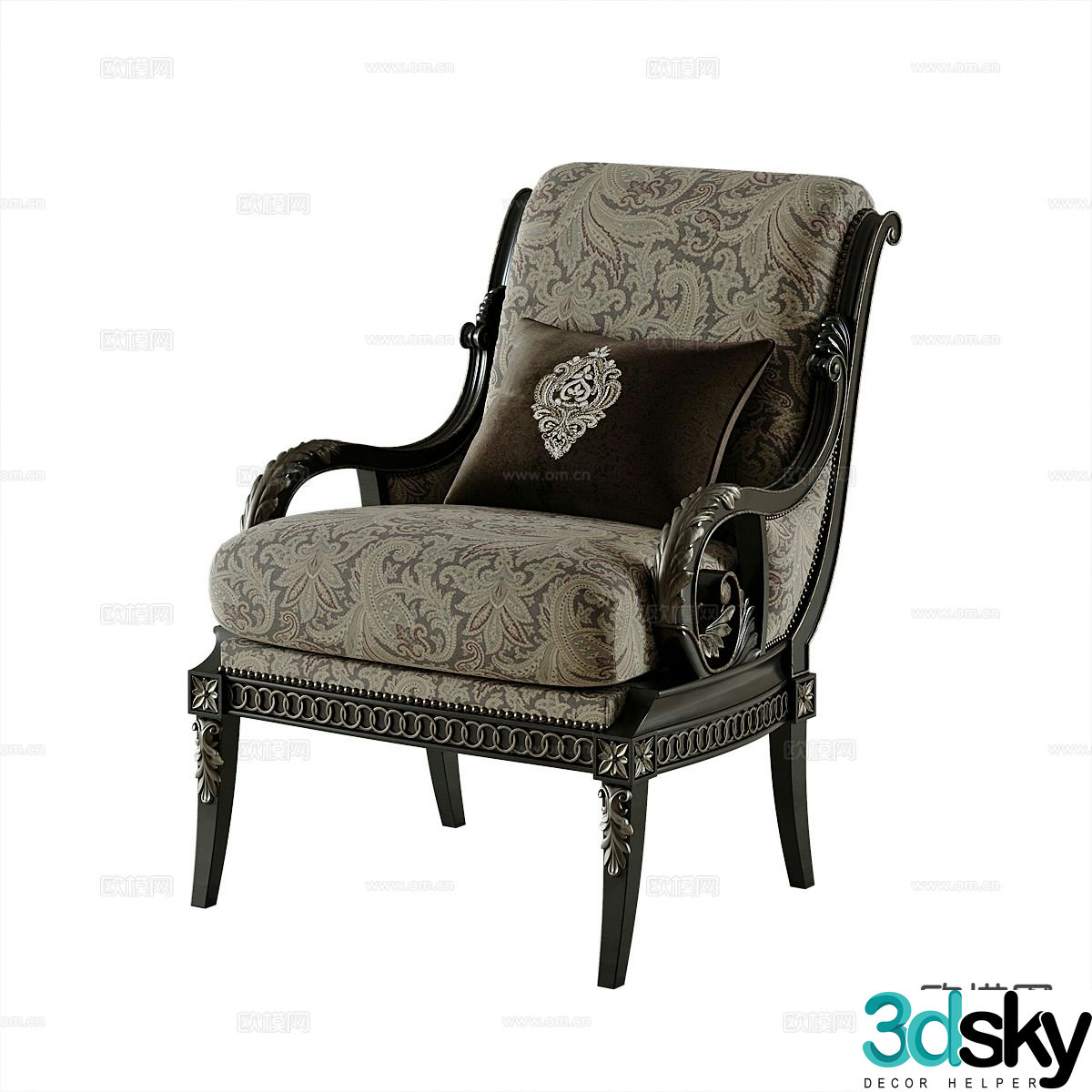 American chair armchair leisure chair 3d model
