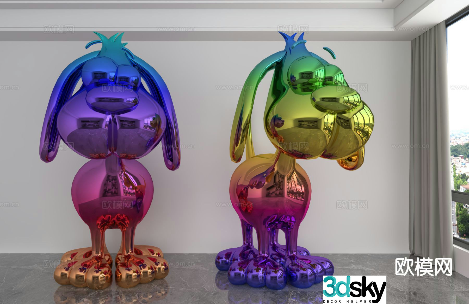 Laser Dog Cartoon Doll Trendy 3D Model