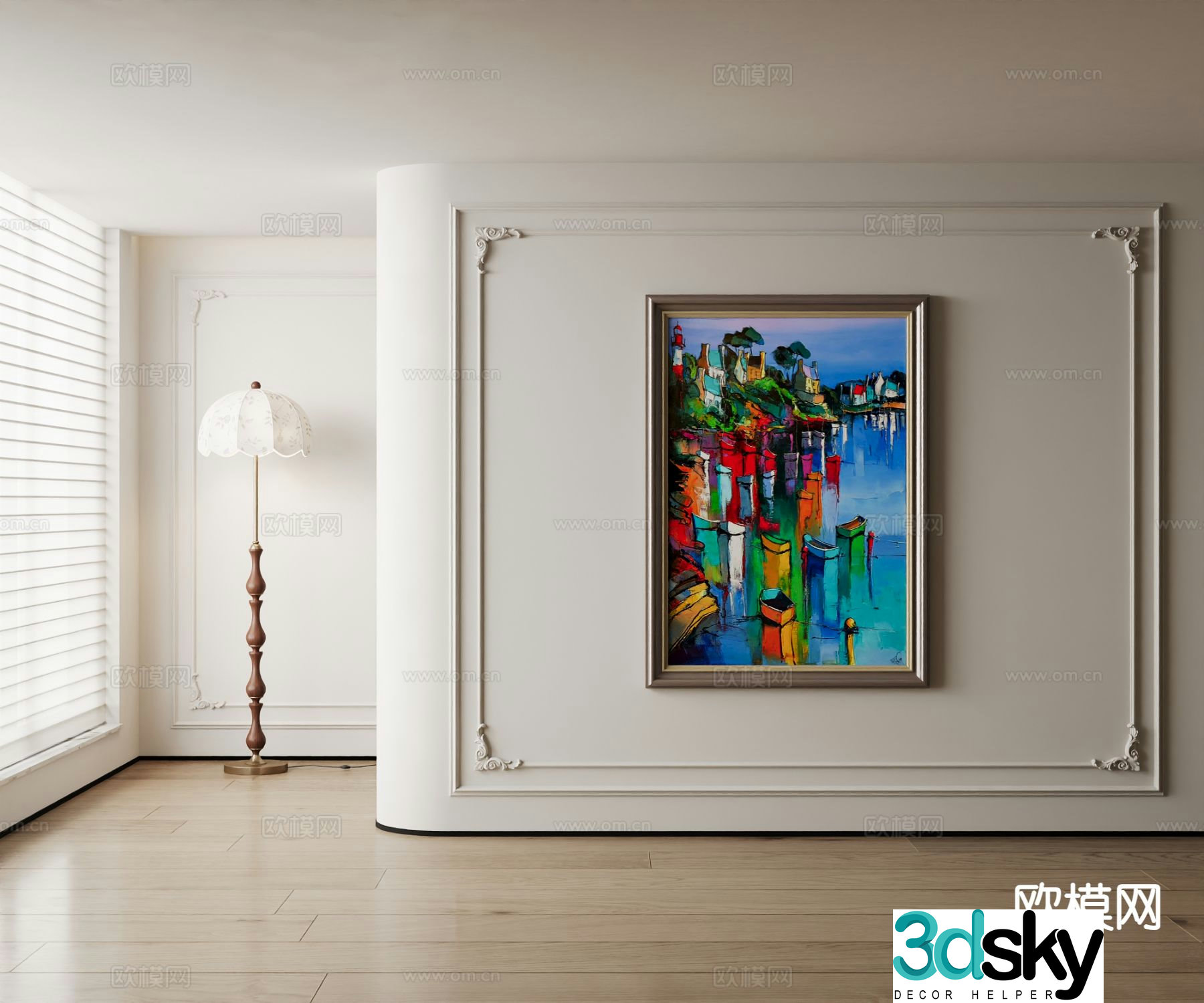 American oil painting art painting decorative painting 3d model