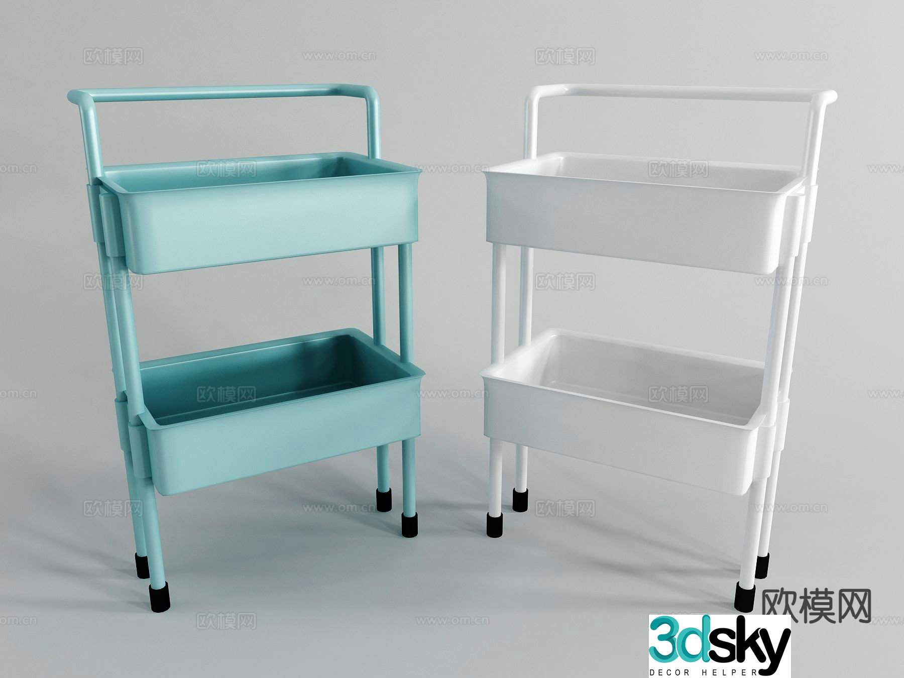 Modern simple storage rack snack rack 3d model