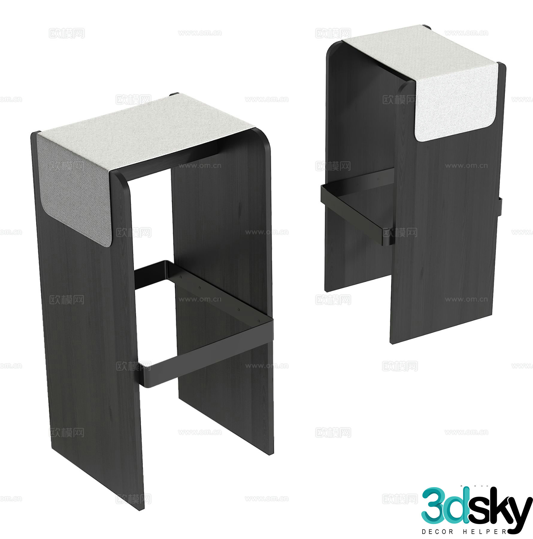 Modern bar stool bar stool high stool 3d model